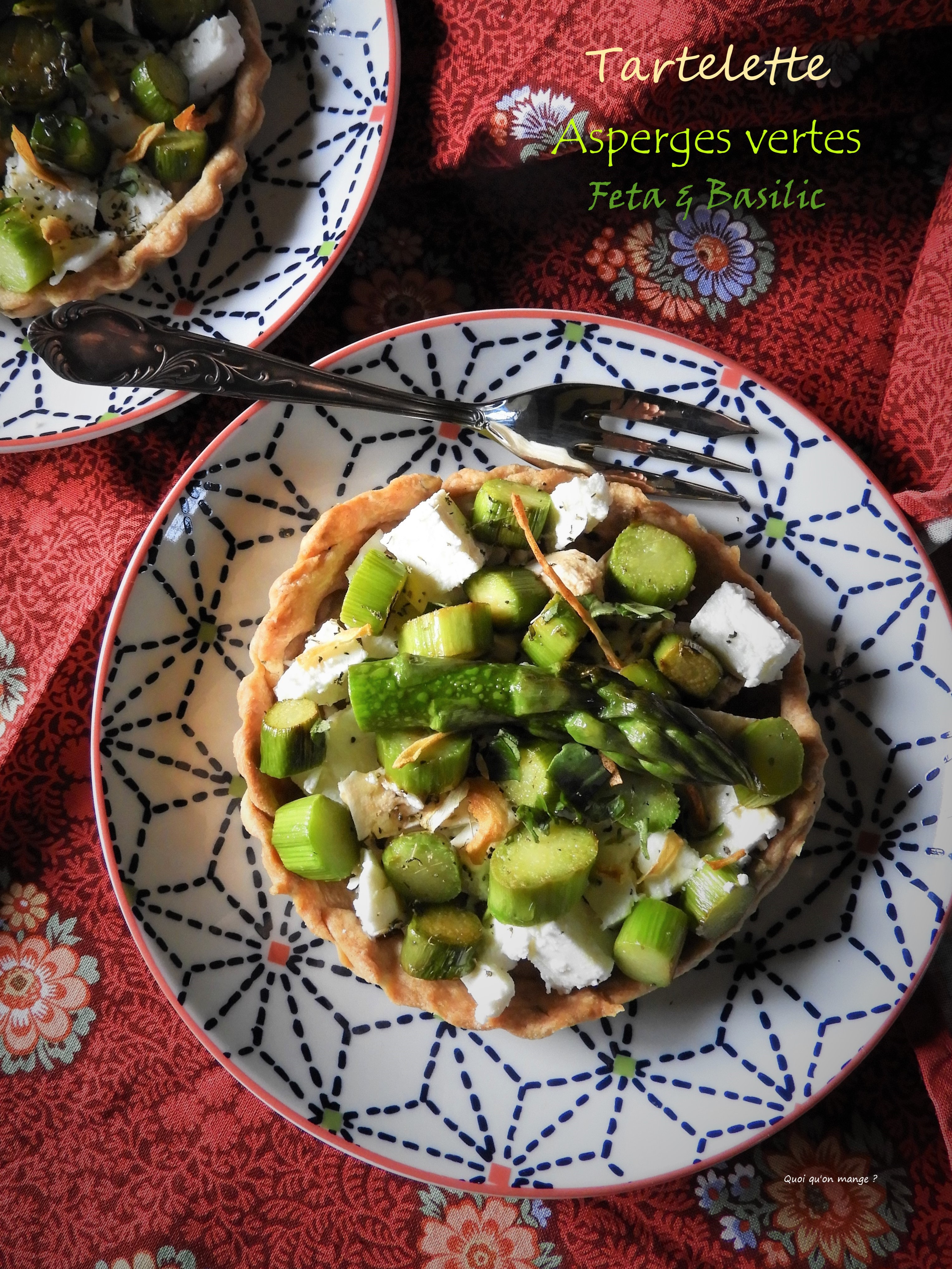 Tartelette asperges vertes, feta & basilic