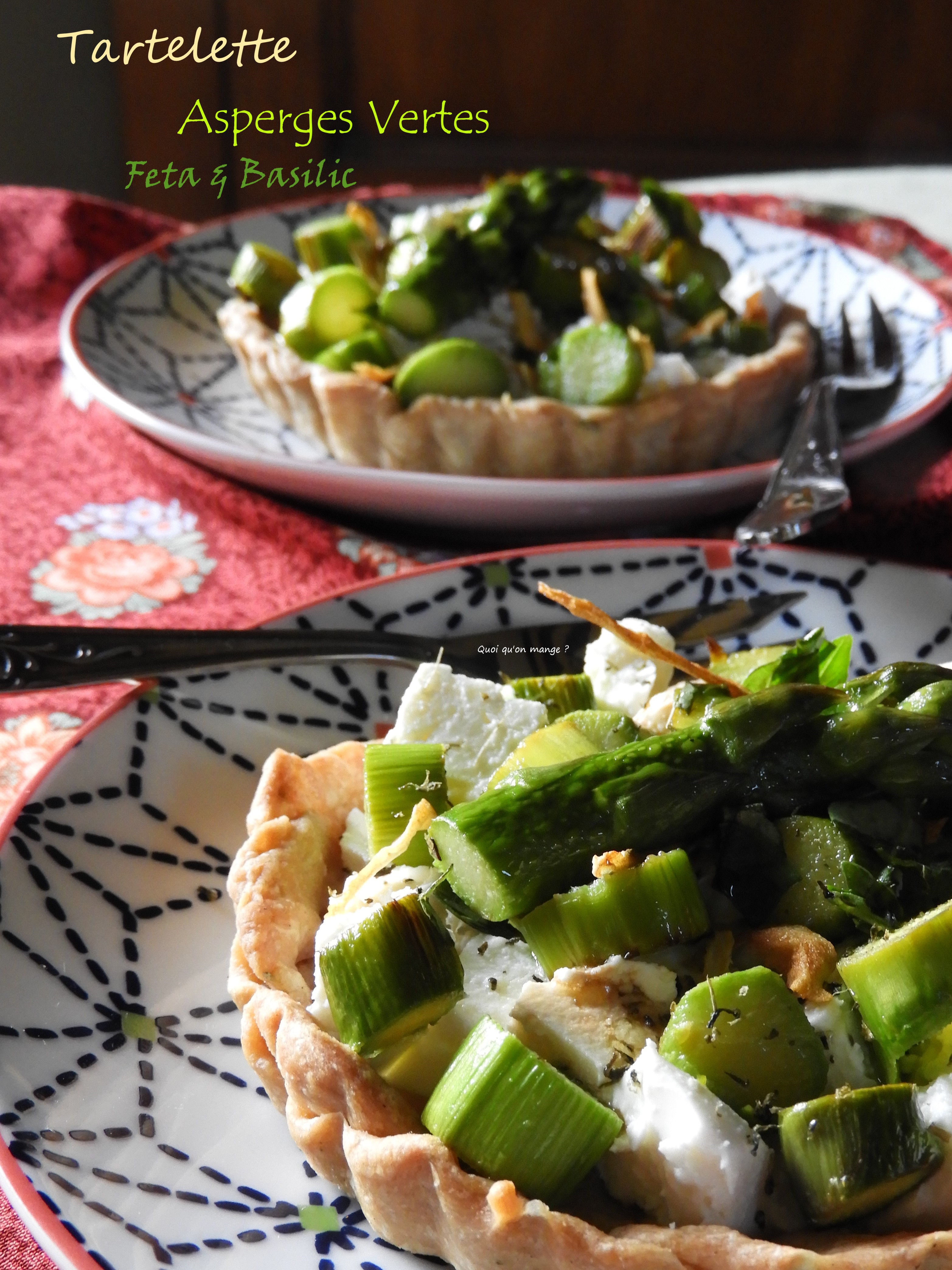 Tartelette asperges vertes, feta & basilic