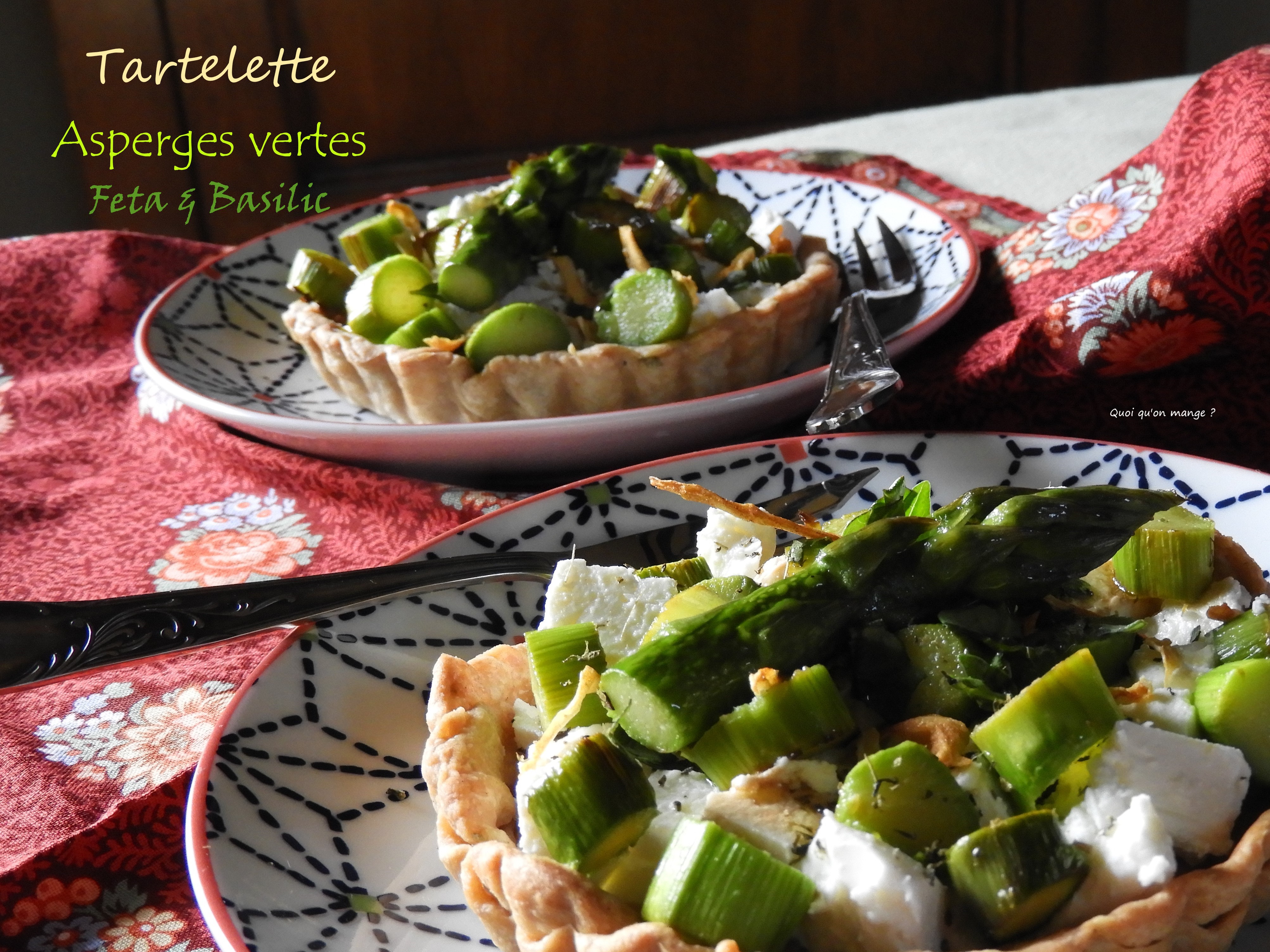 Tartelettes d&rsquo;asperges vertes, feta et&nbsp;basilic