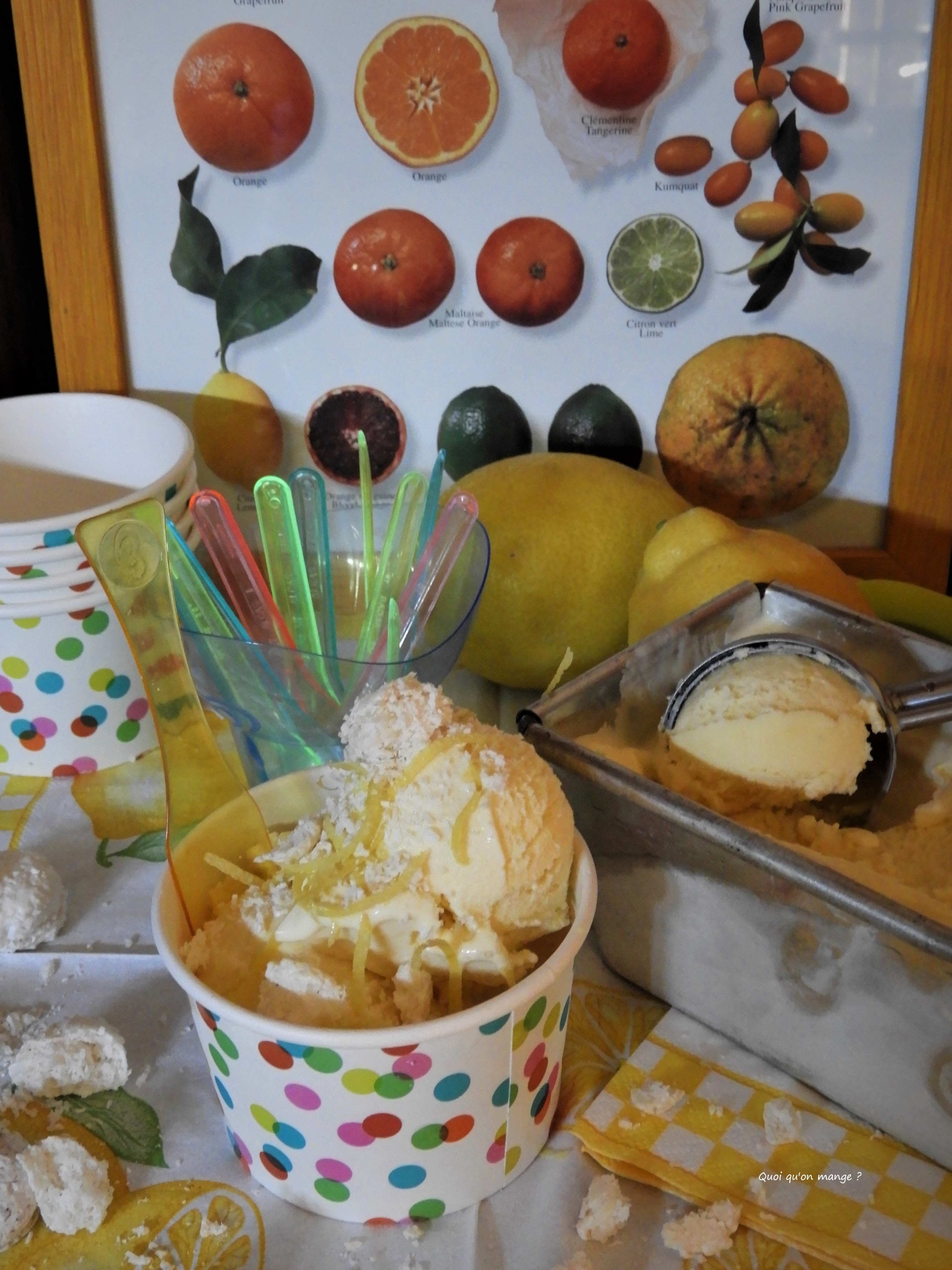 Crème glacée au citron jaune