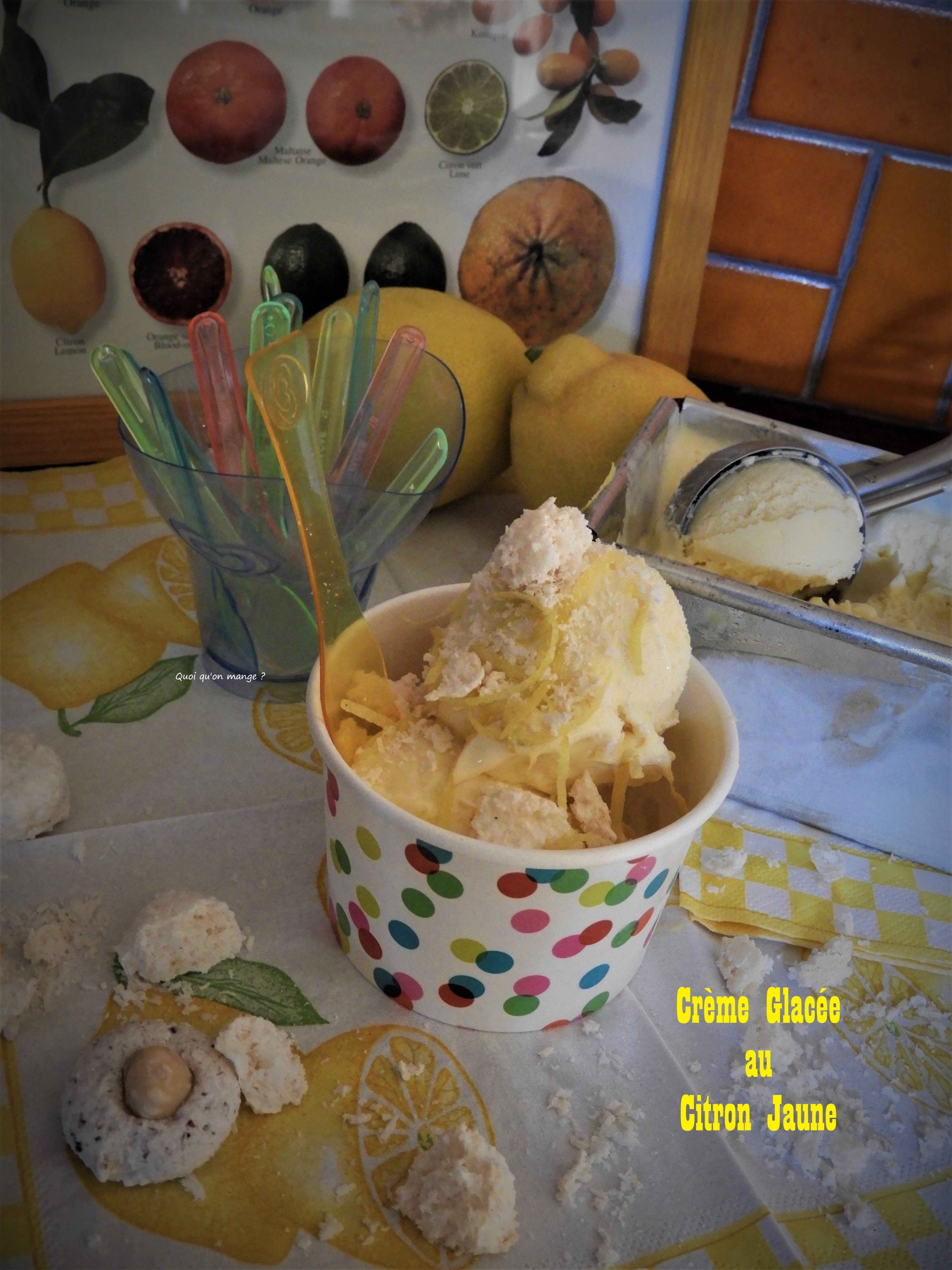 Crème glacée au citron jaune