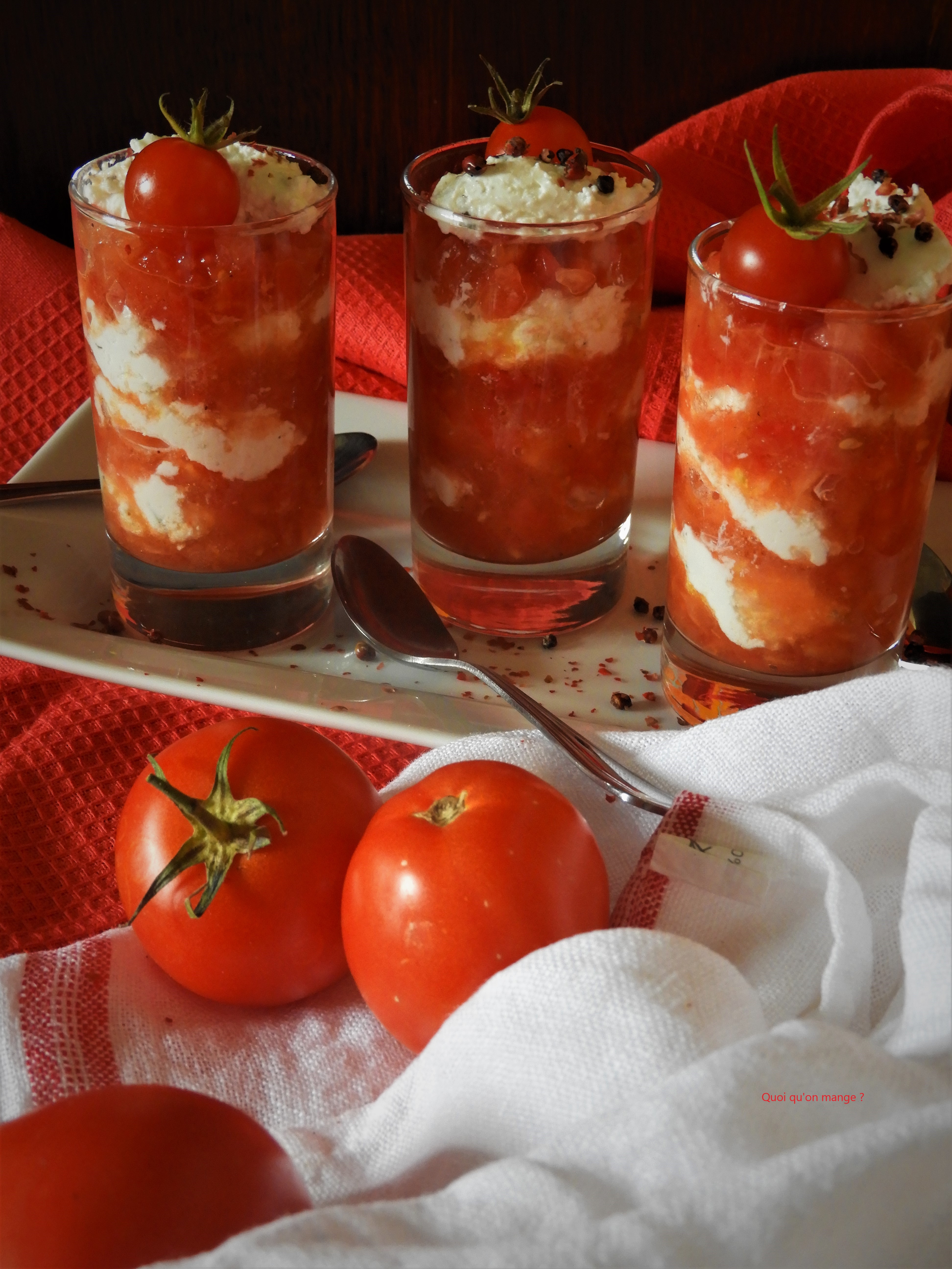 Verrines d'été à la tomate