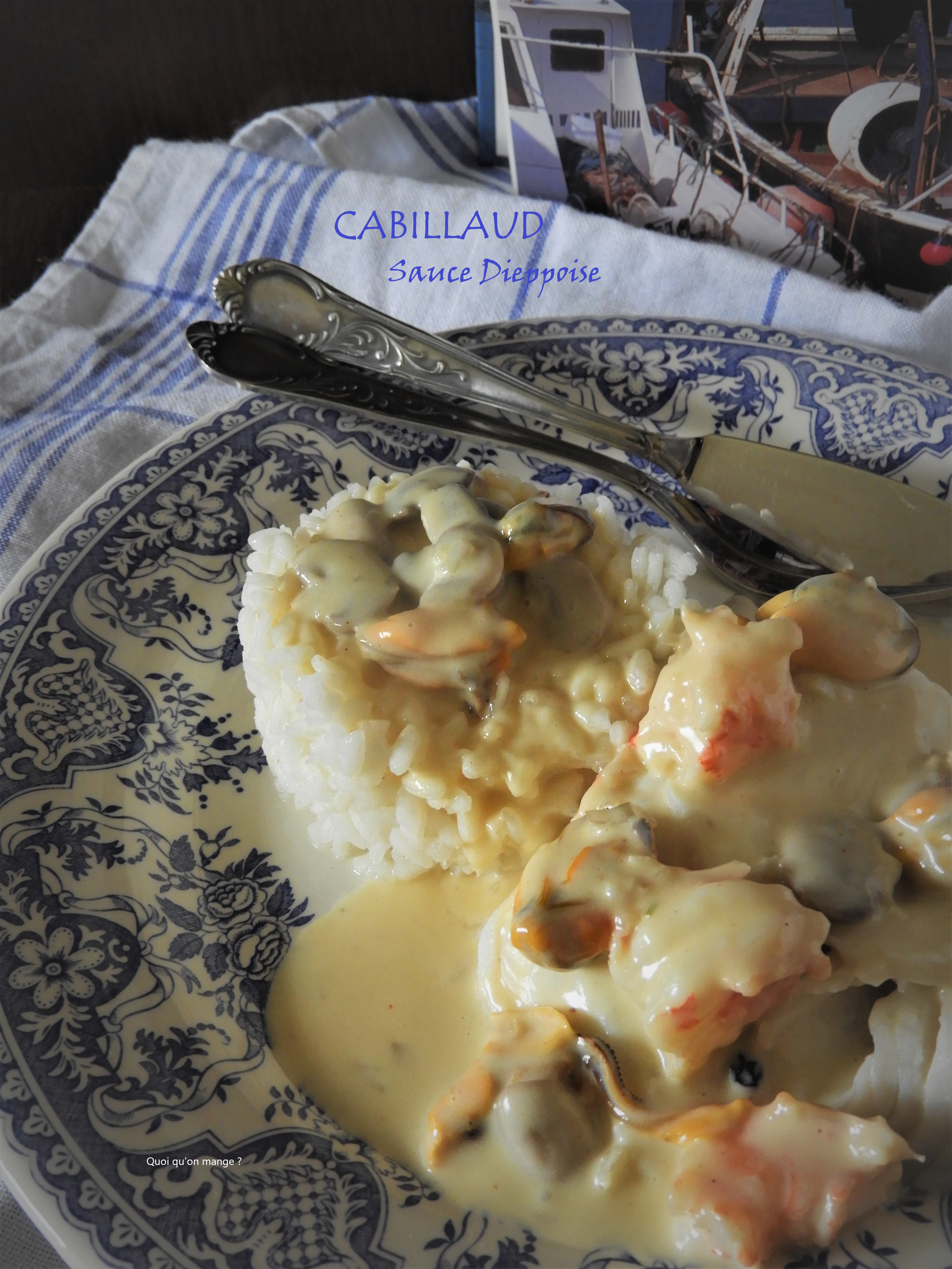 Dos de cabillaud sauce dieppoise