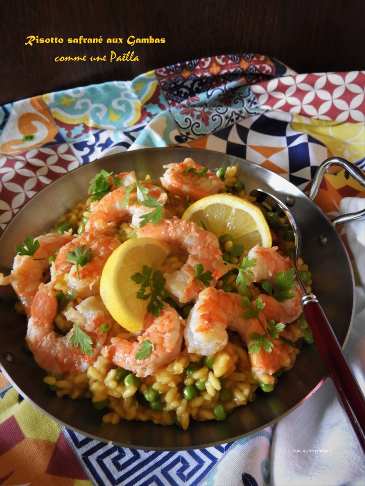 Risotto safrané aux gambas, comme une paëlla