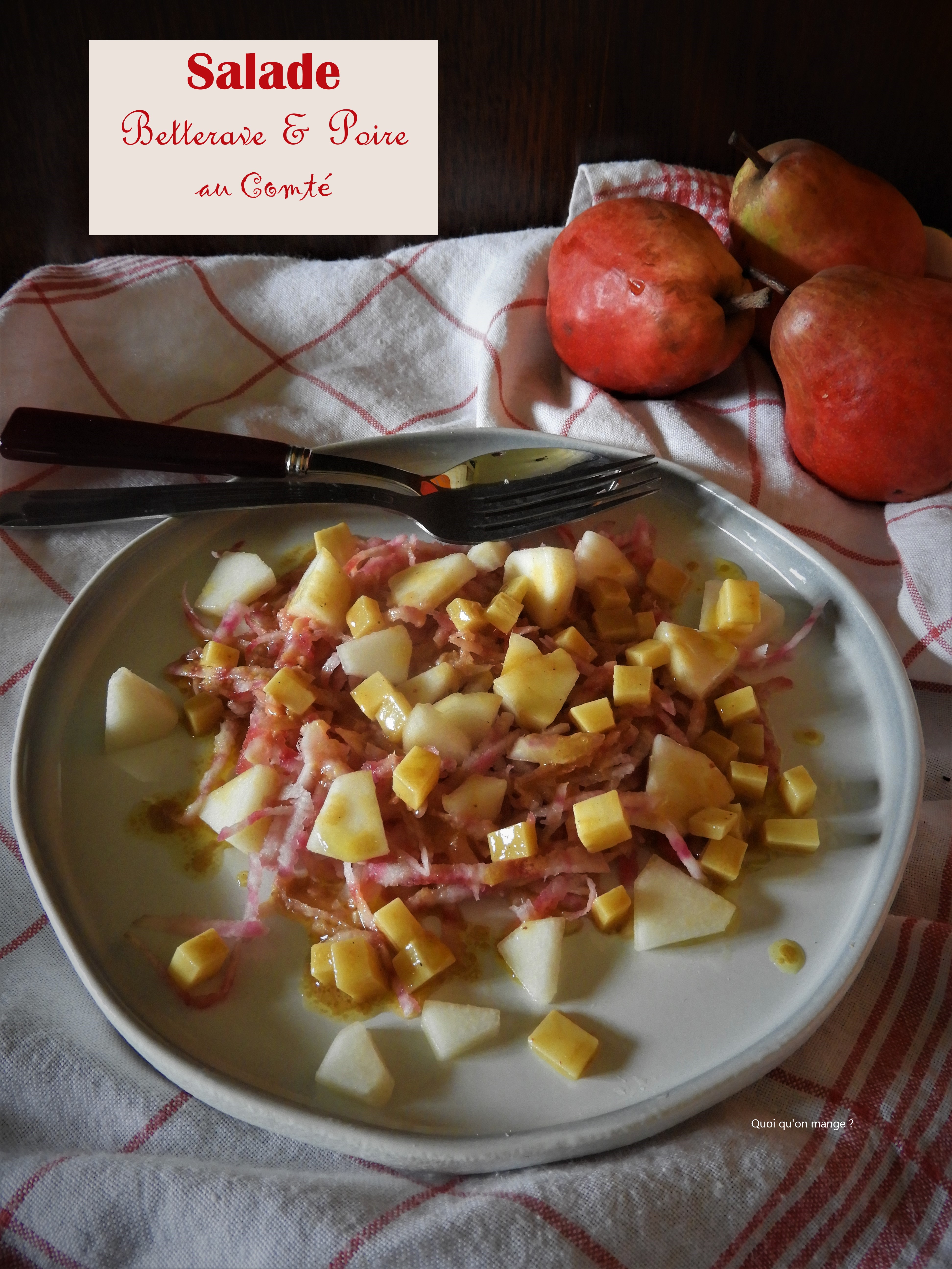 Salade de betterave et de poire au Comté