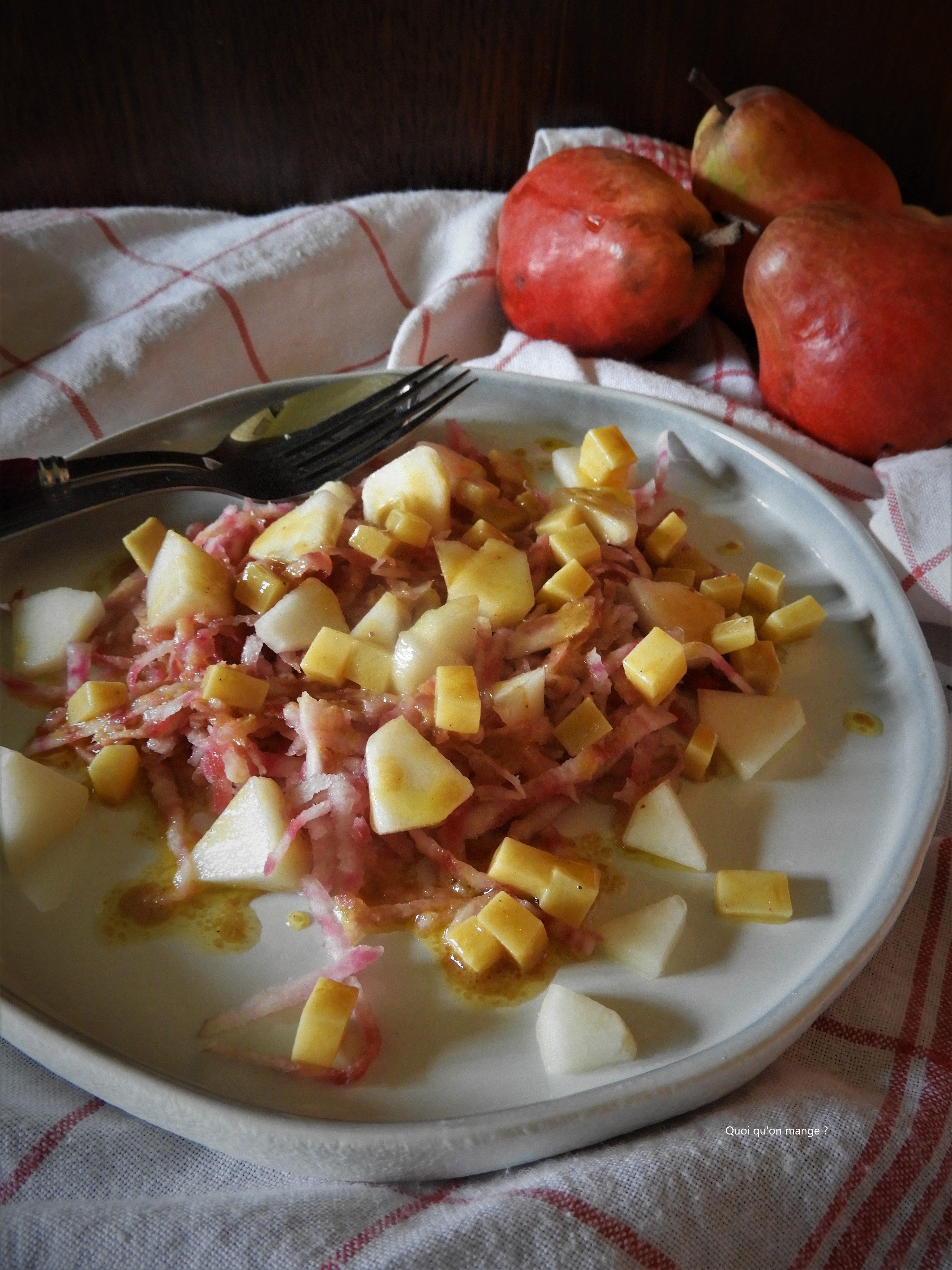 Salade de betterave et de poire au Comté