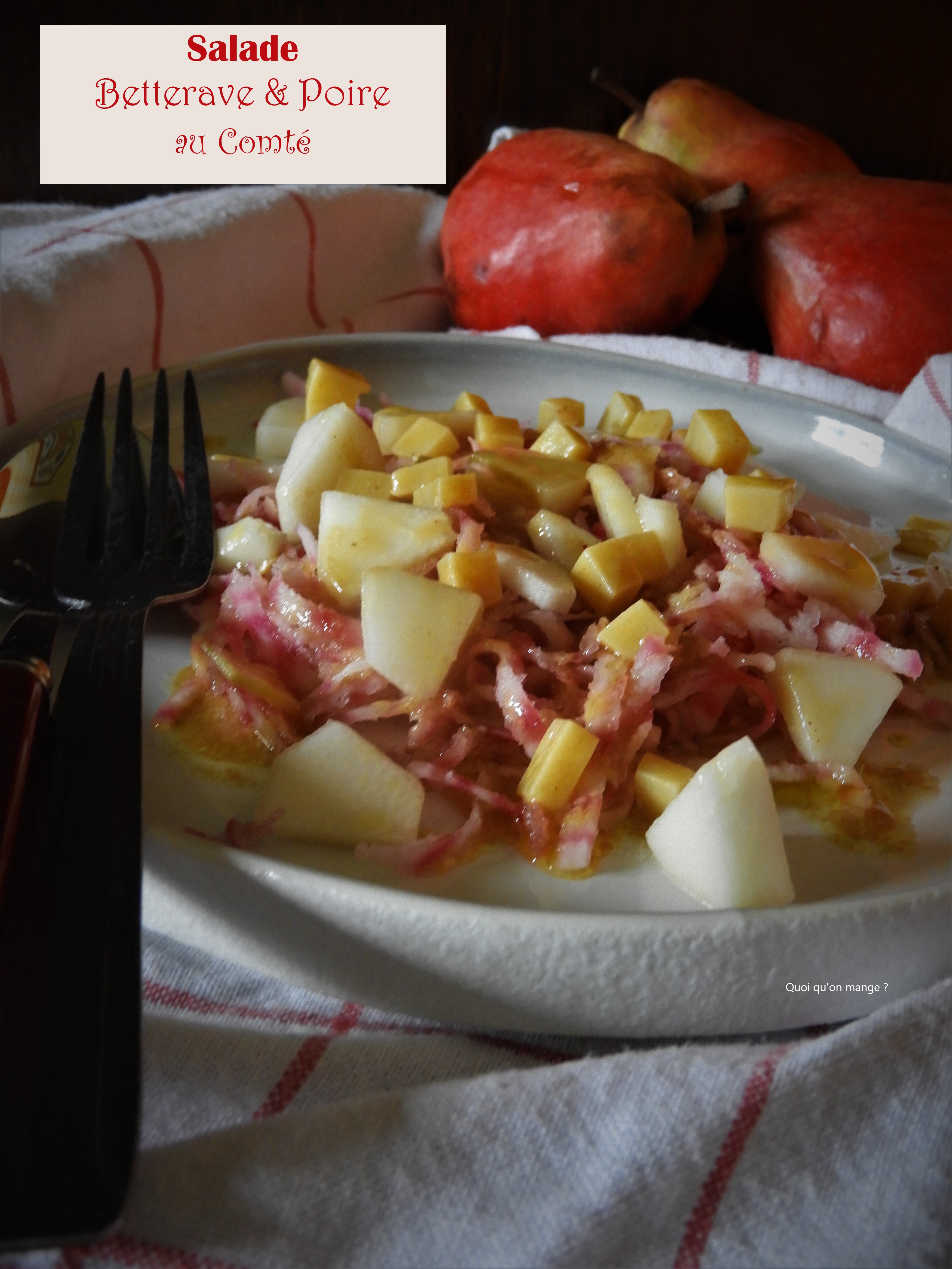 Salade de betterave et de poire au Comté