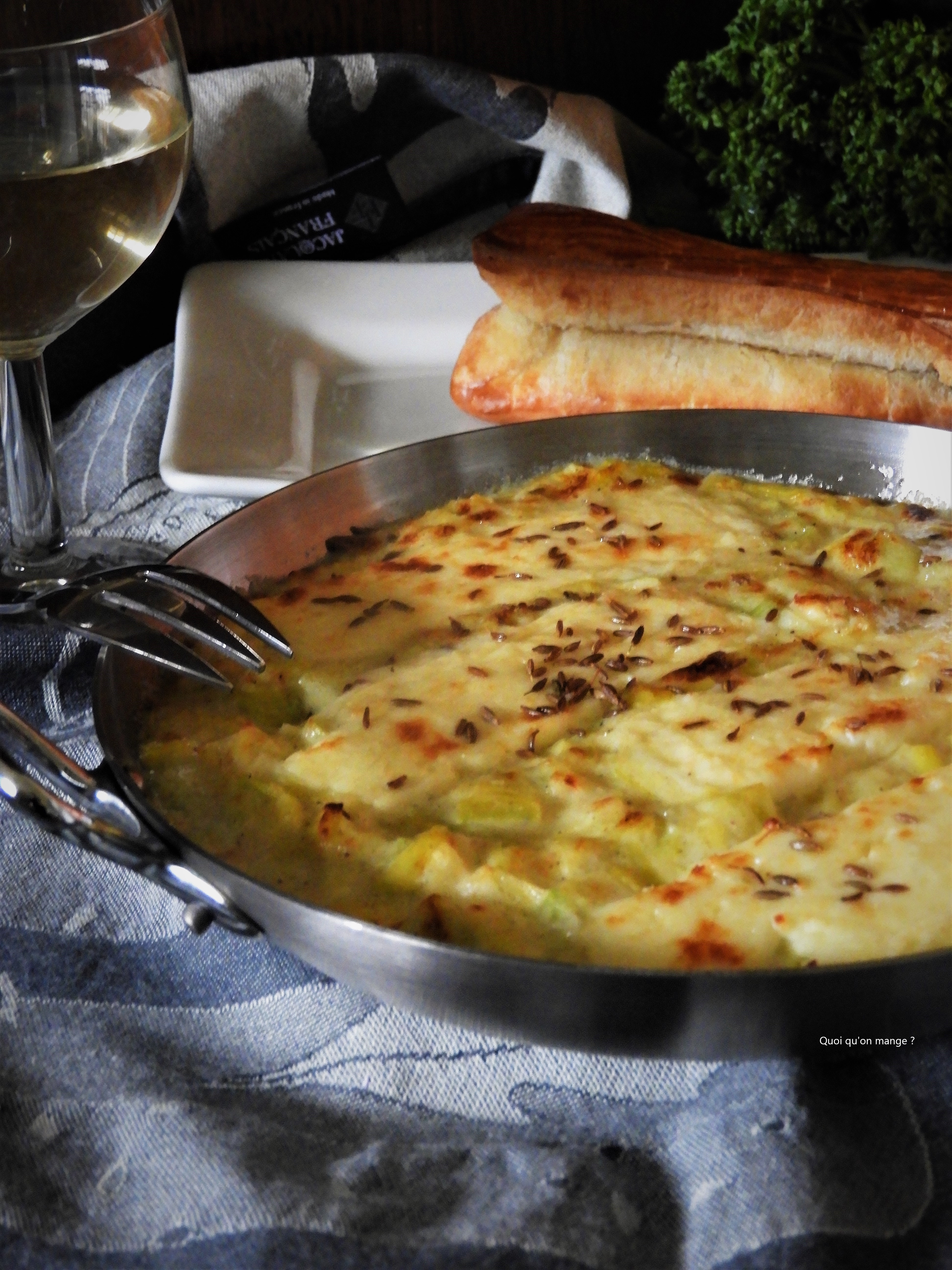 Gratin de poireaux au munster blanc