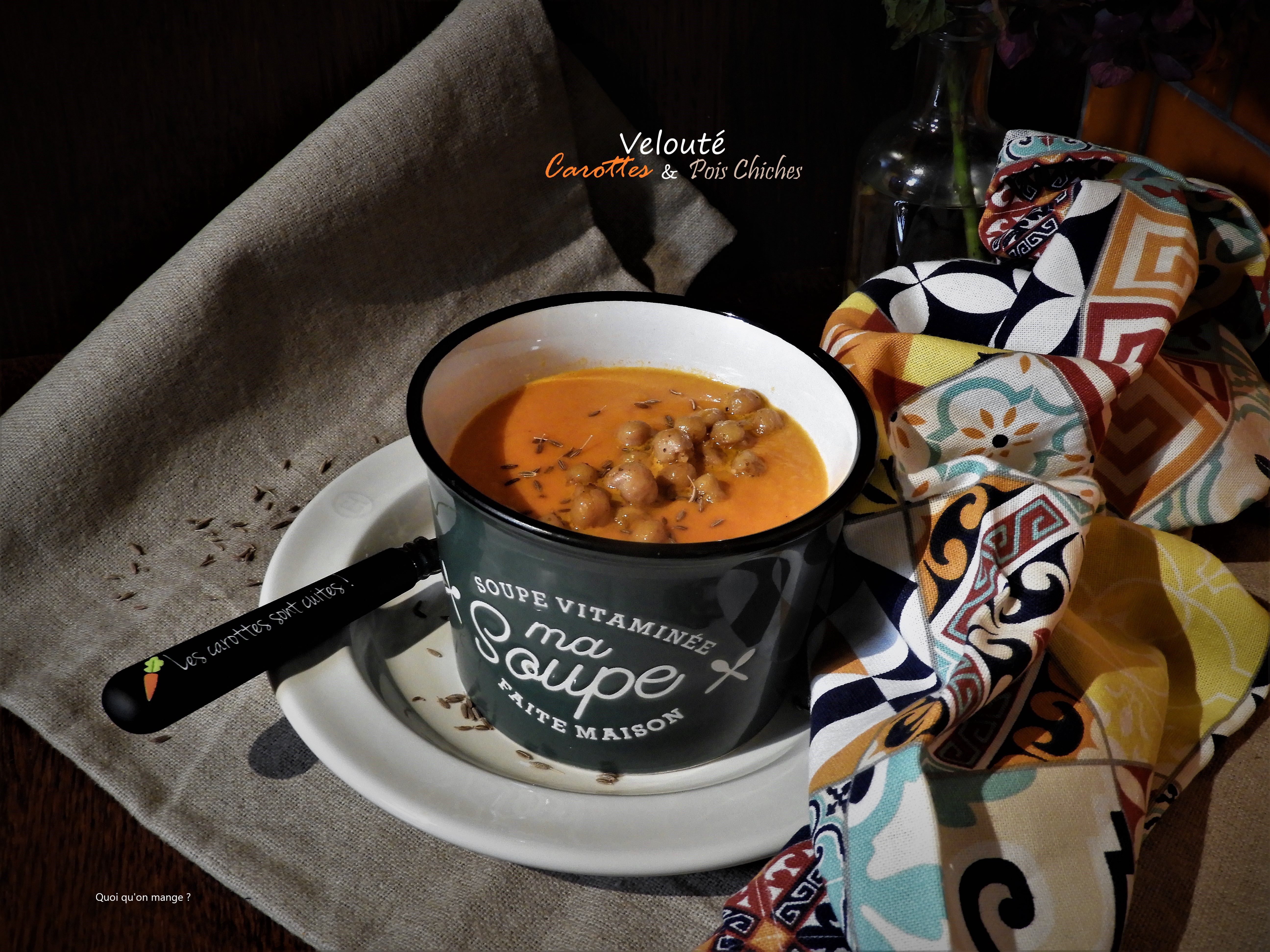 Velouté de carottes aux pois&nbsp;chiches