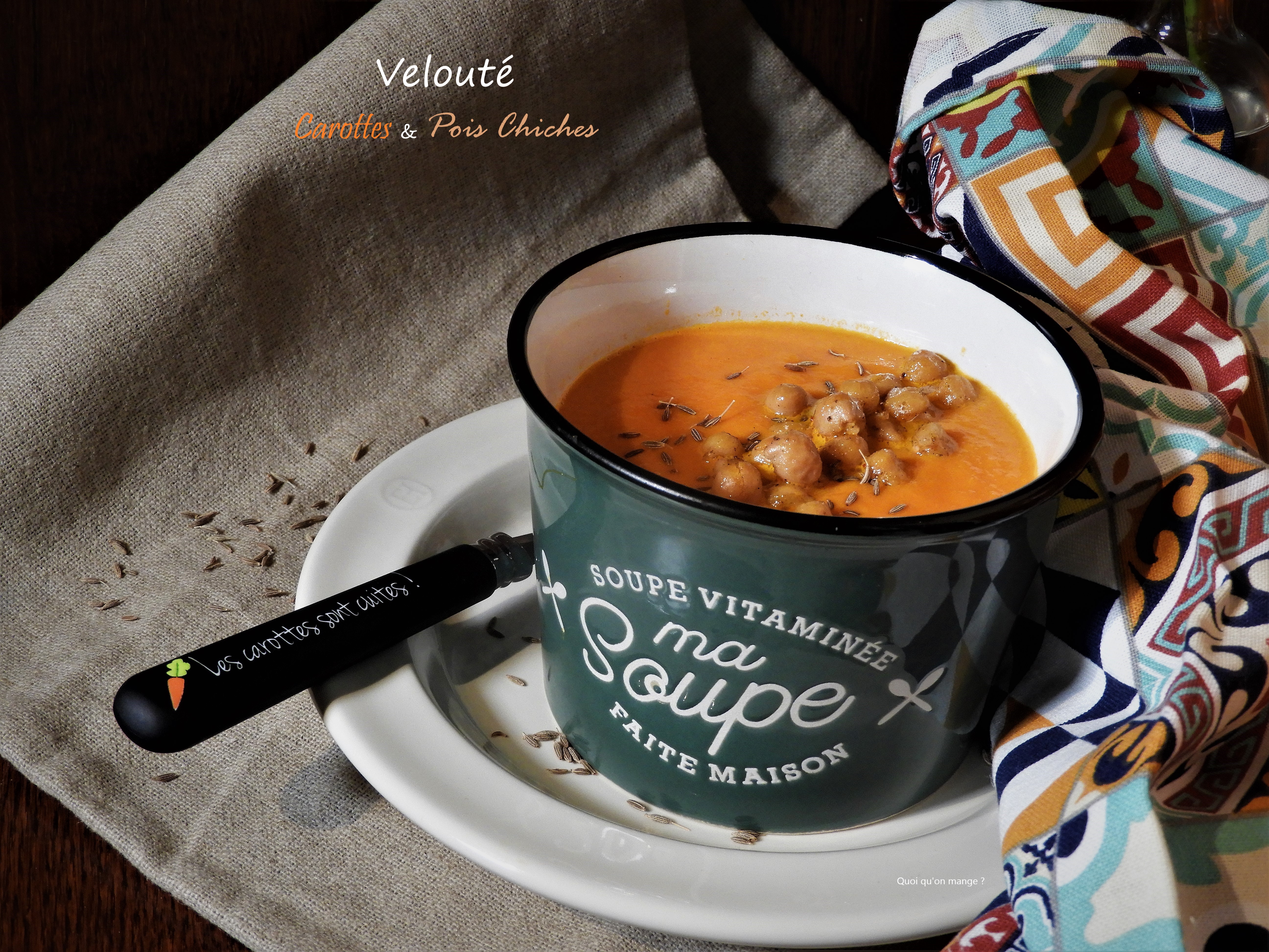 Velouté de carottes aux pois chiches