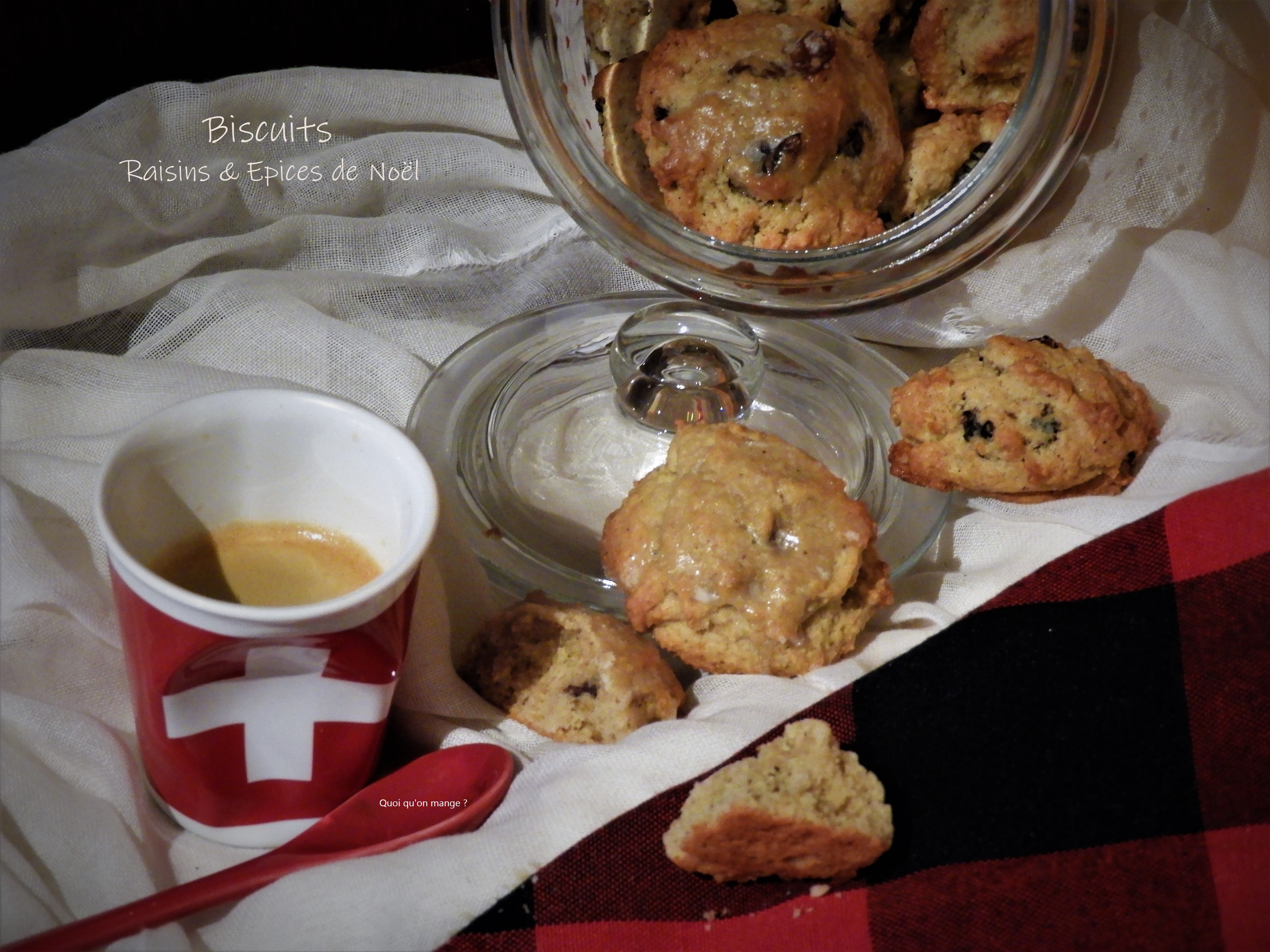 Biscuits aux raisins et aux épices de Noël