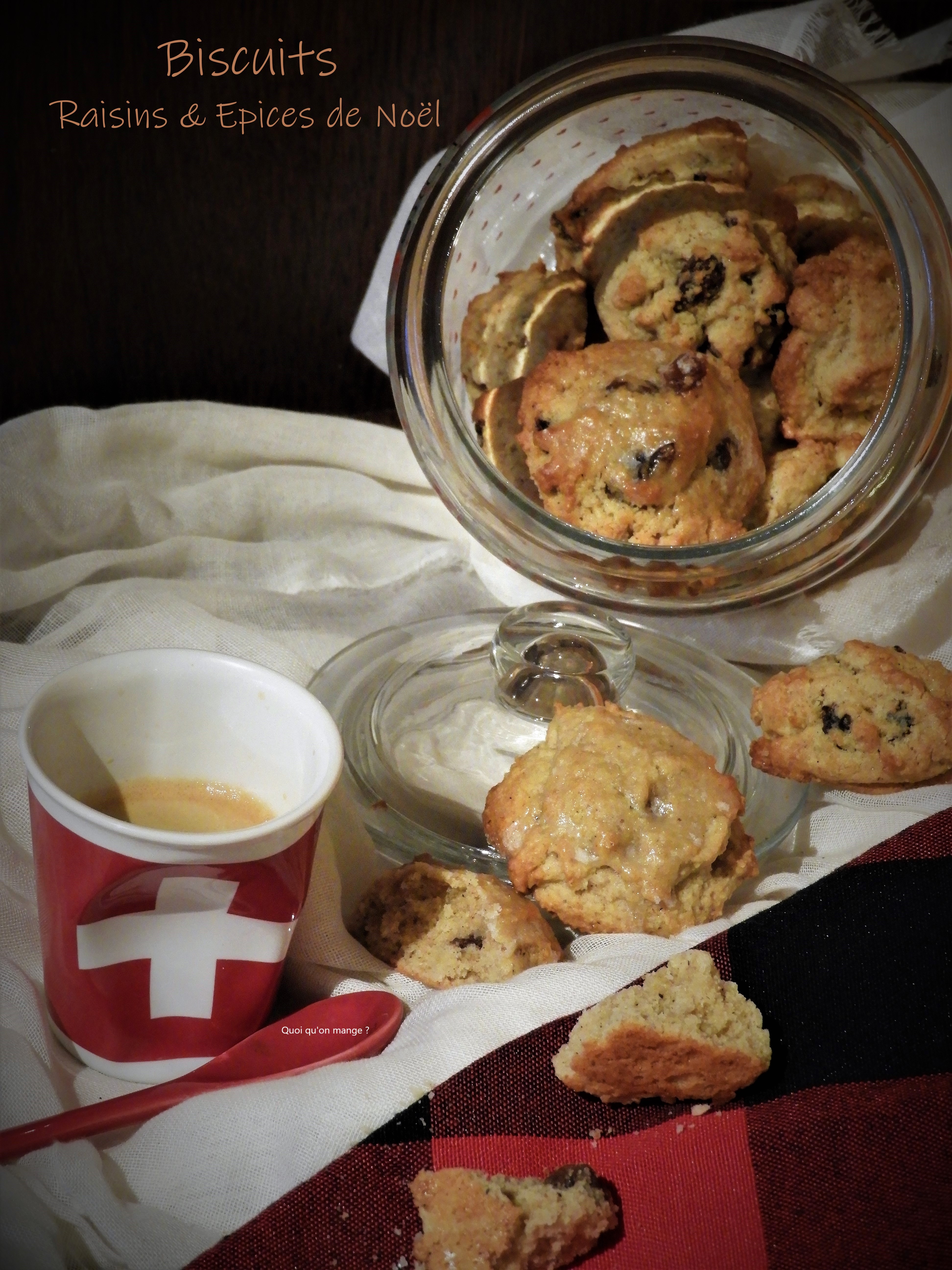 Biscuits aux raisins et aux épices de Noël