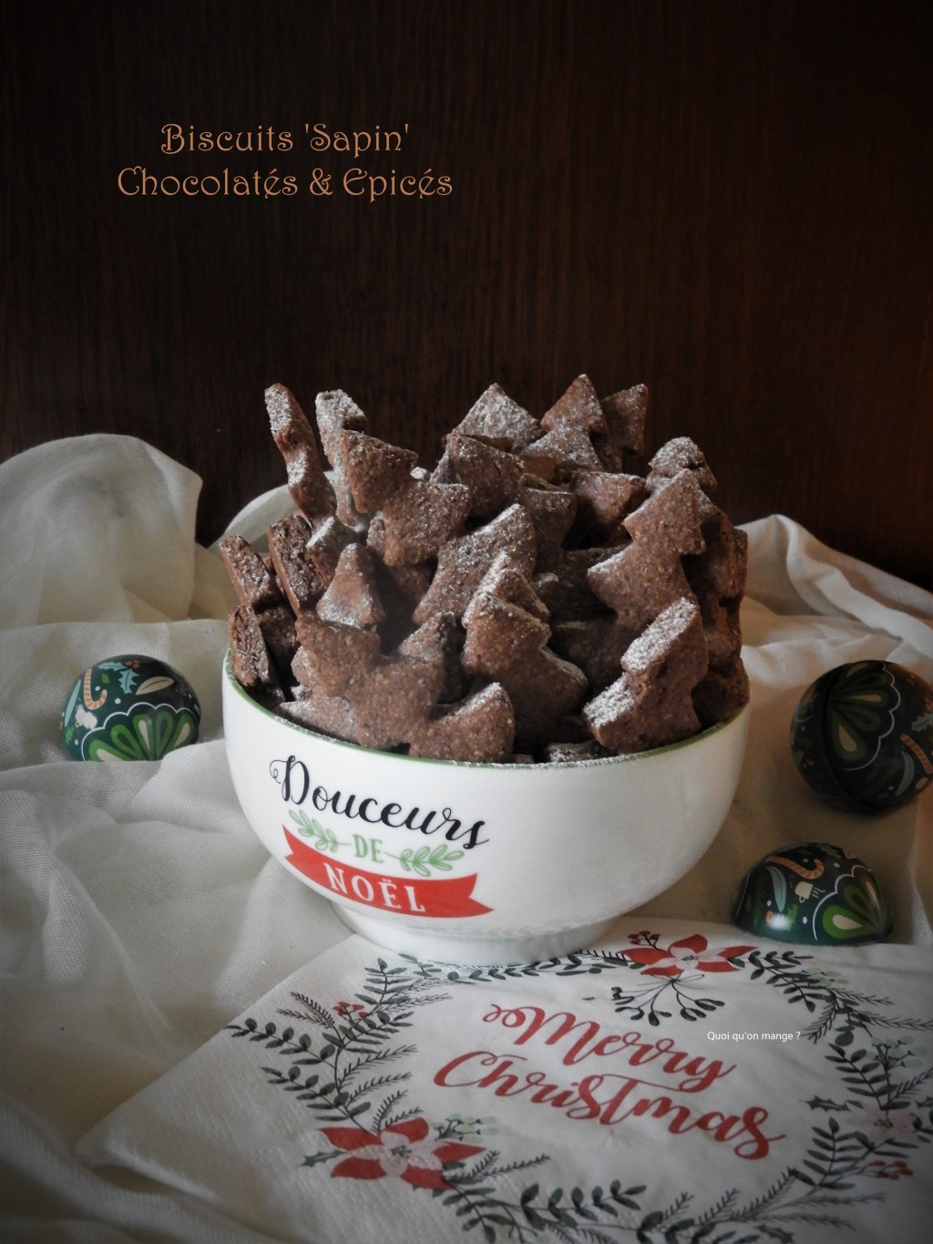 Sablés 'sapin' chocolatés & épicés