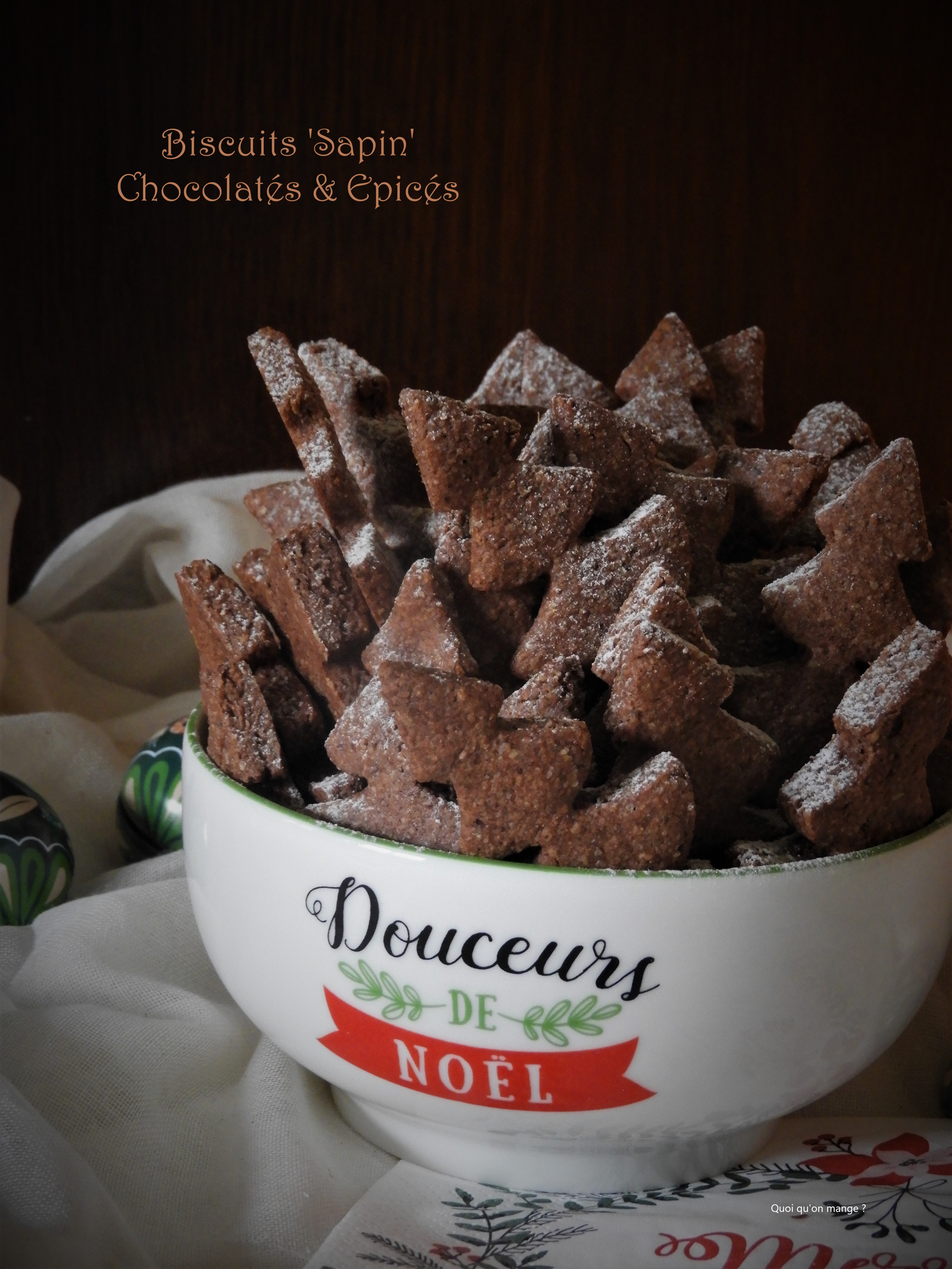 Sablés 'sapin' chocolatés & épicés
