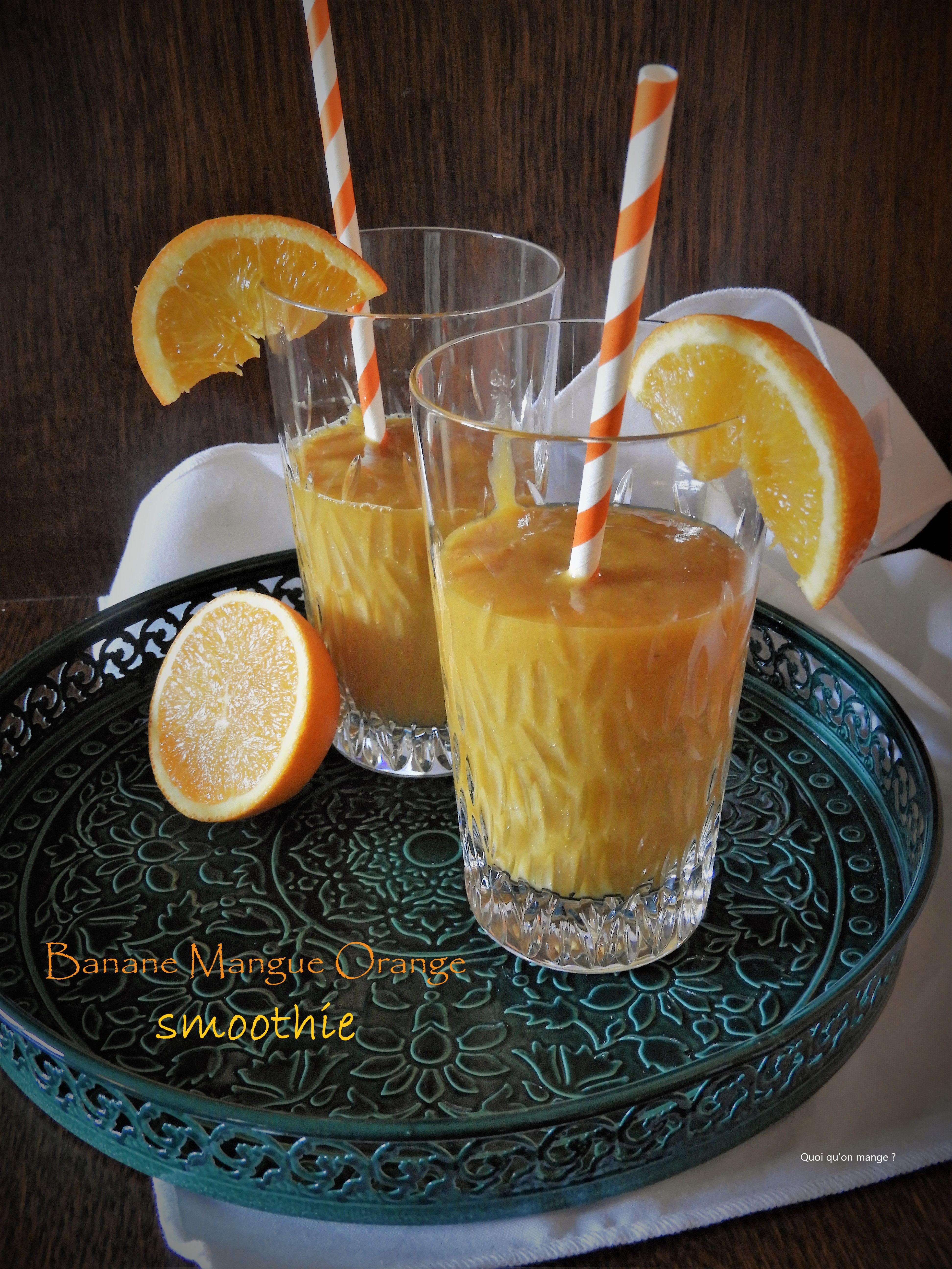 Smoothie banane, mangue et orange