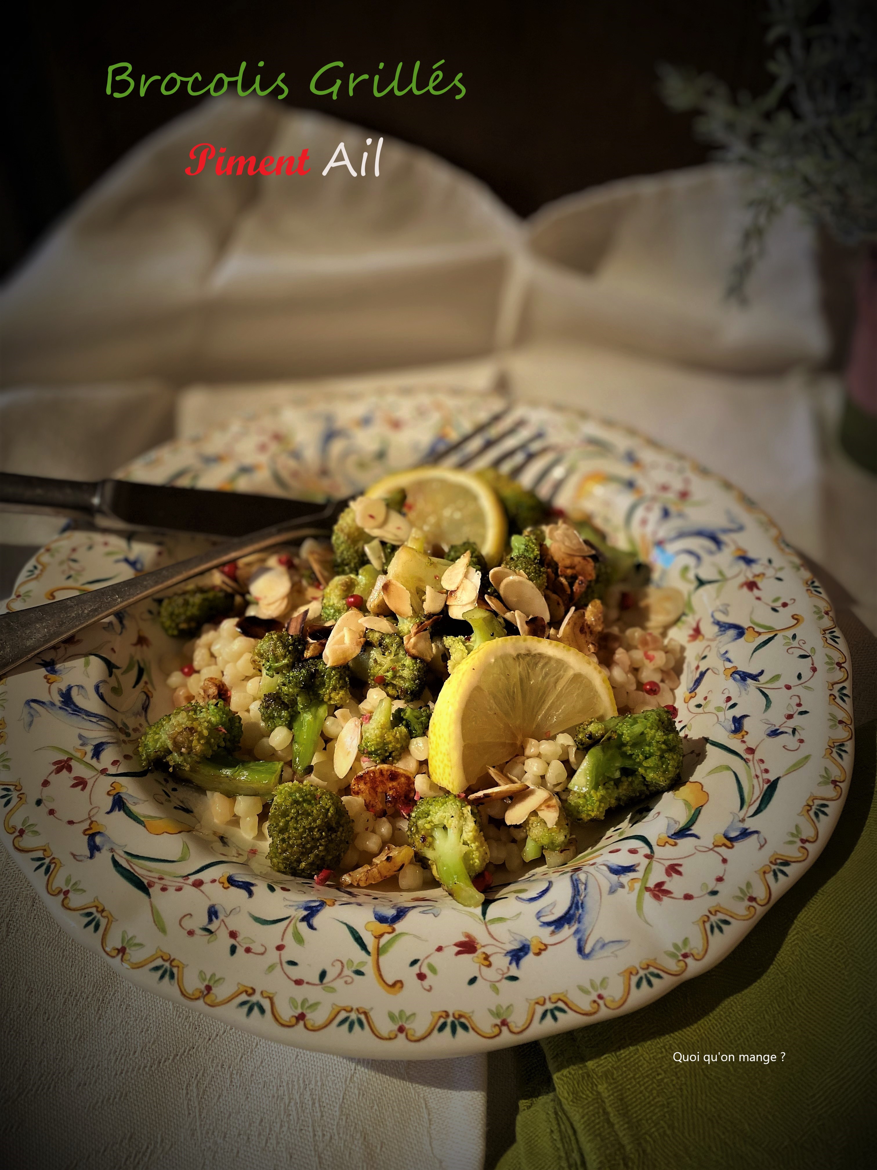 Brocolis grillés au piment et à l'ail
