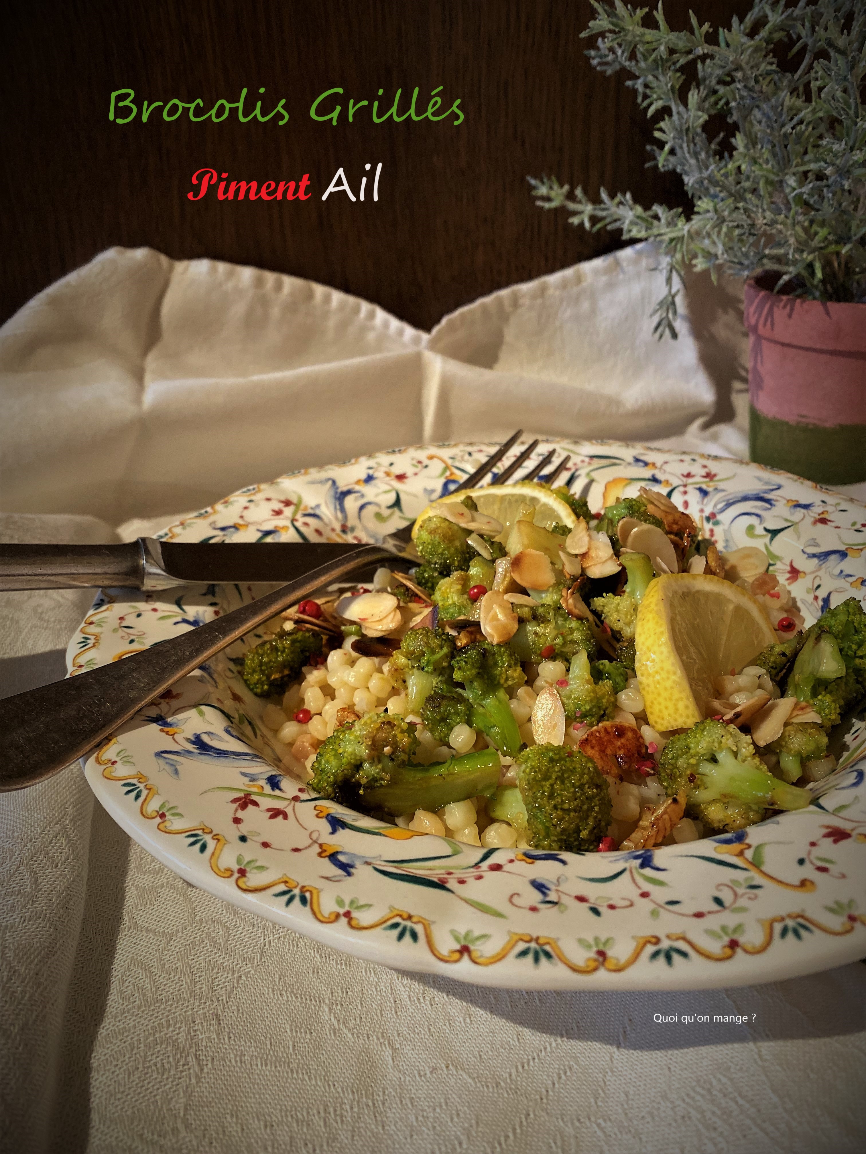 Brocolis grillés au piment et à l'ail