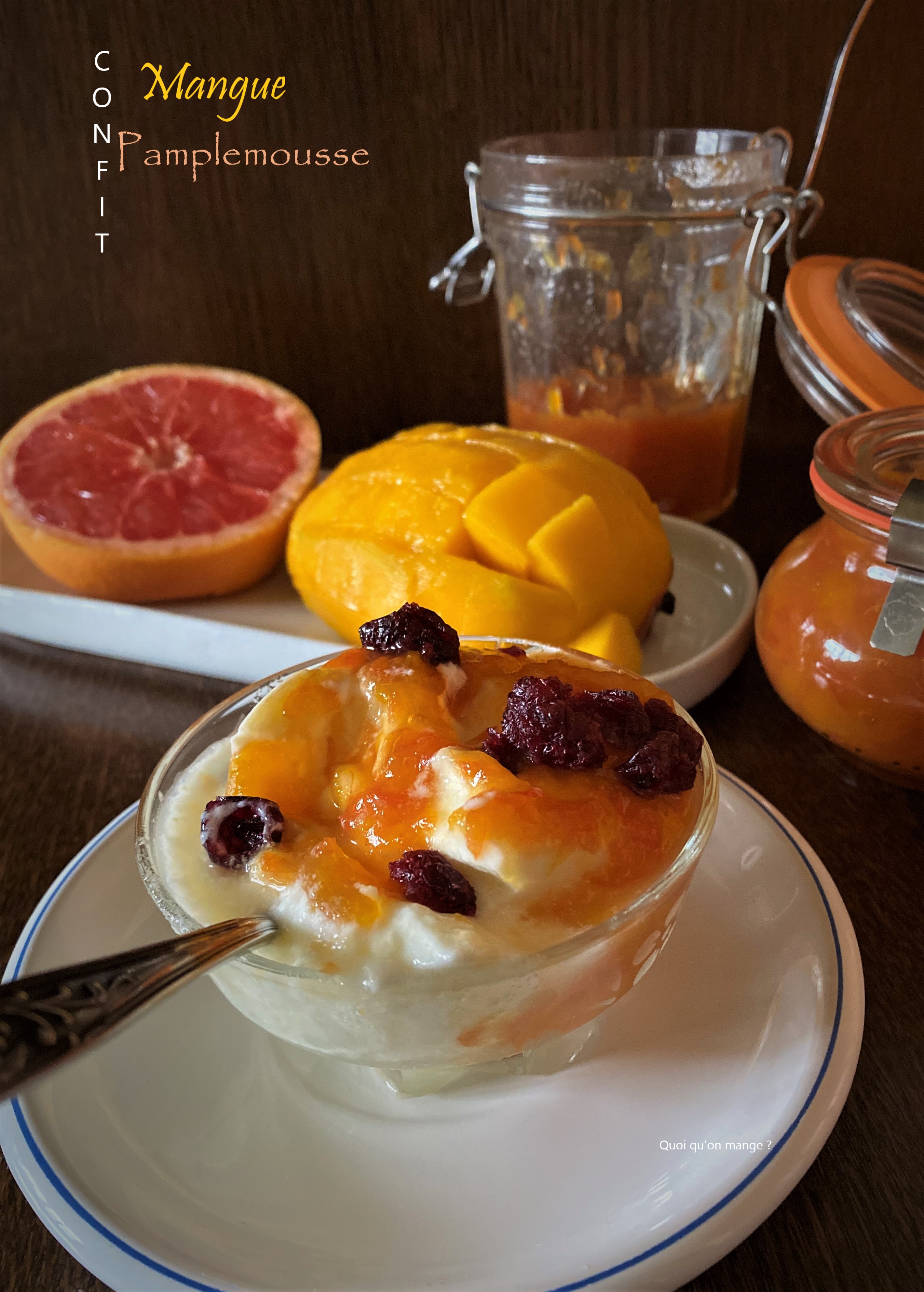 Confit de mangue au&nbsp;pamplemousse