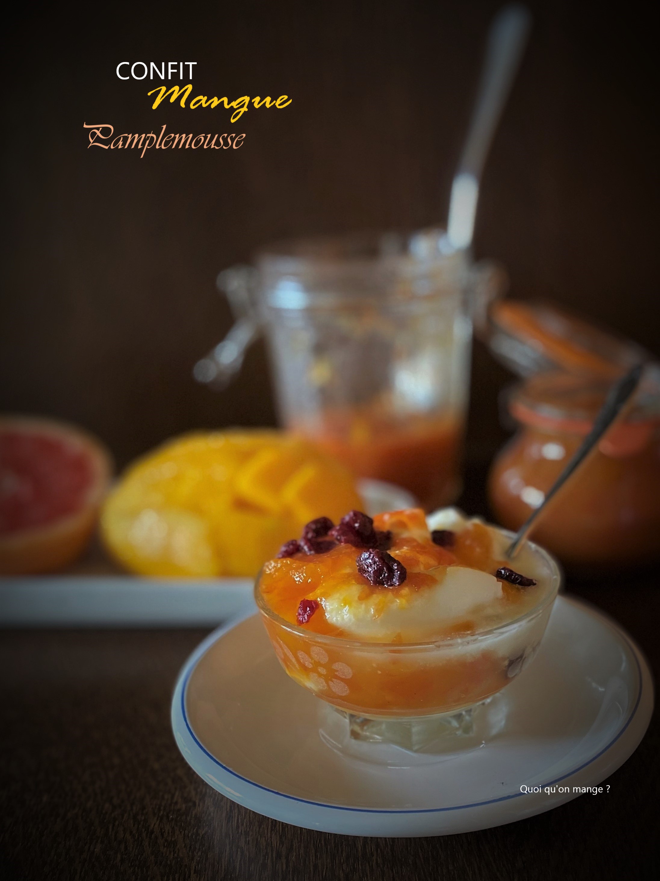 Confit de mangue au pamplemousse