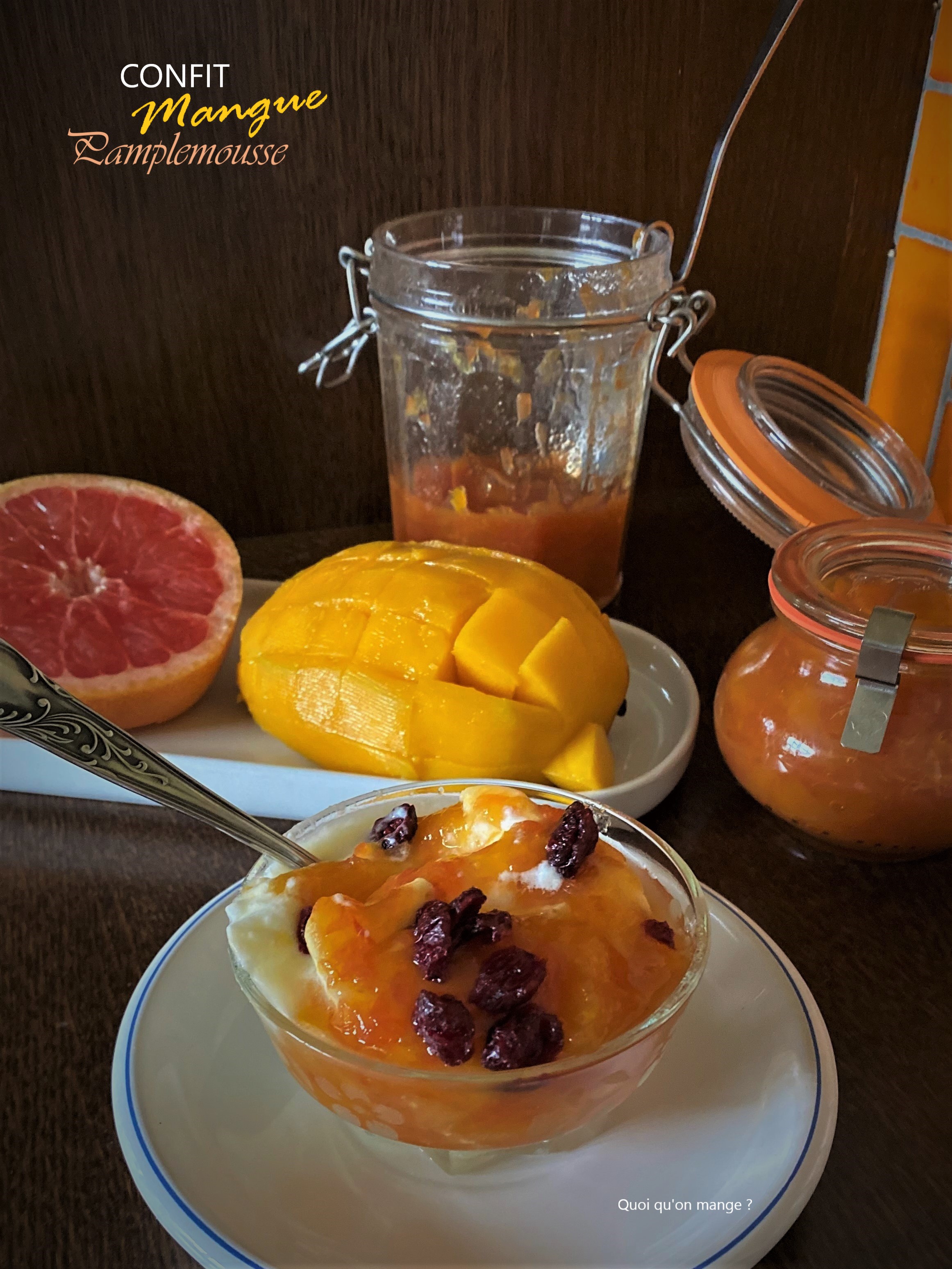 Confit de mangue au pamplemousse