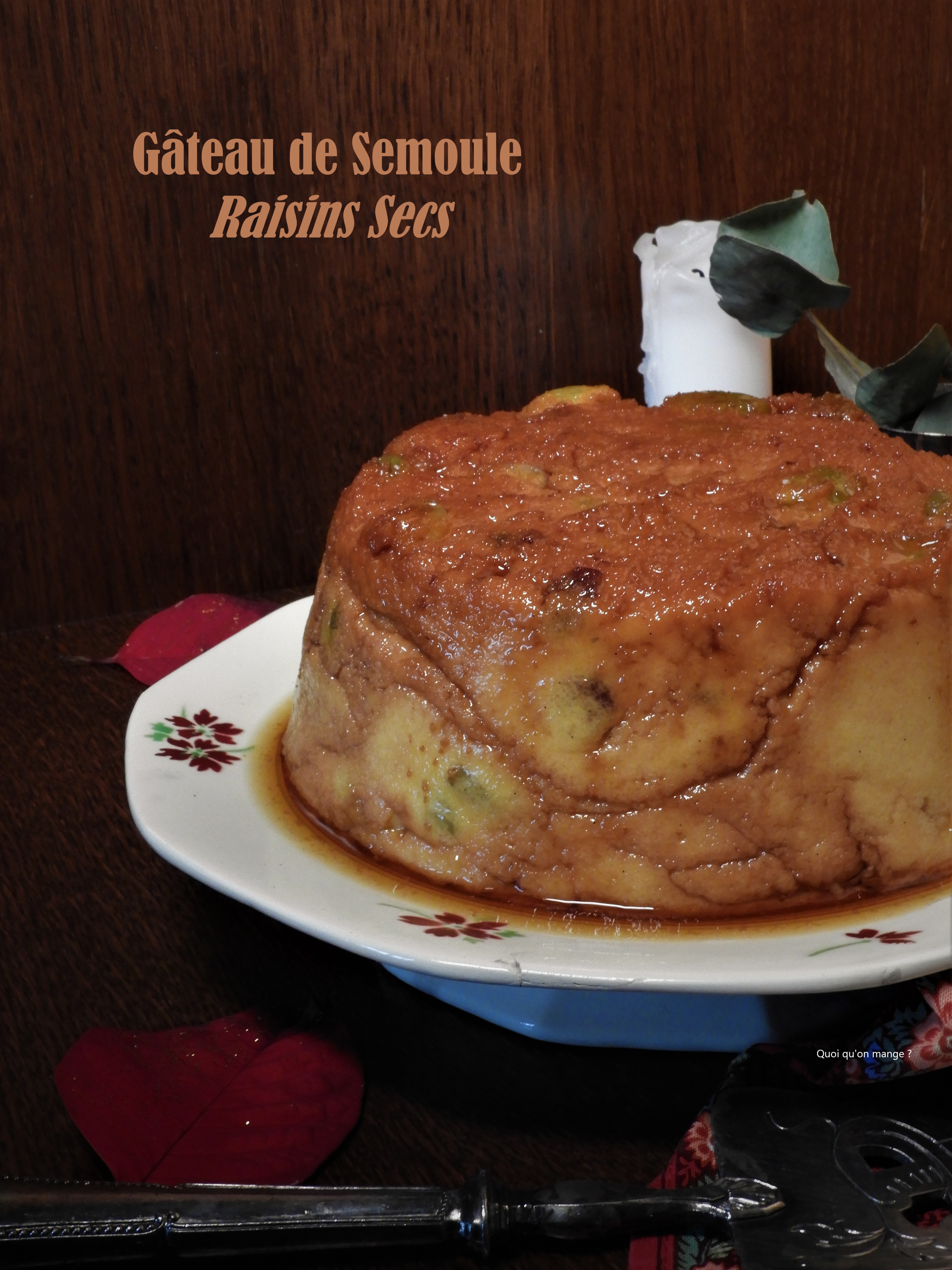 Gâteau de semoule aux raisins secs