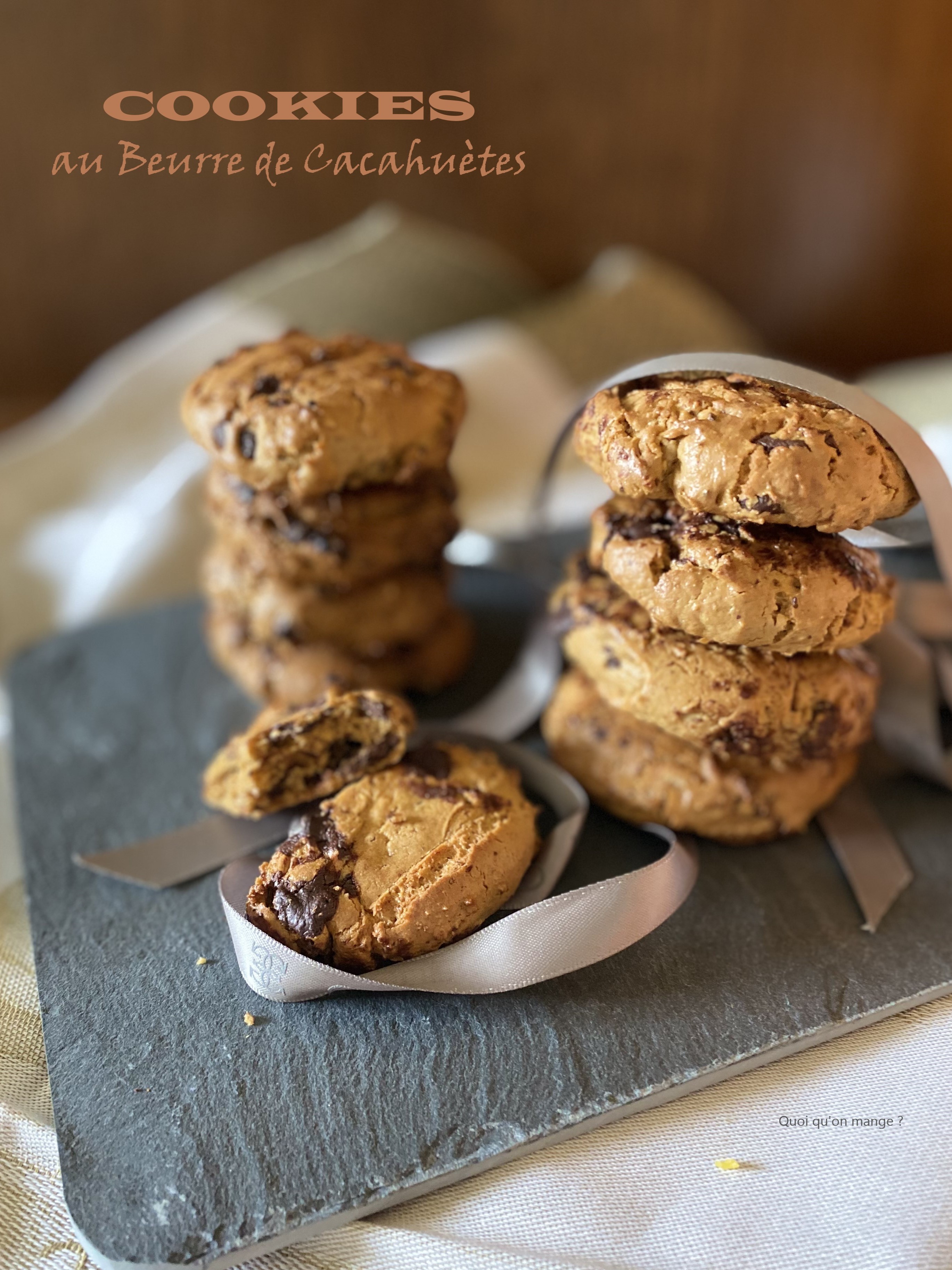 Cookies aux flocons d'avoine, beurre de cacahuètes et chocolat noir