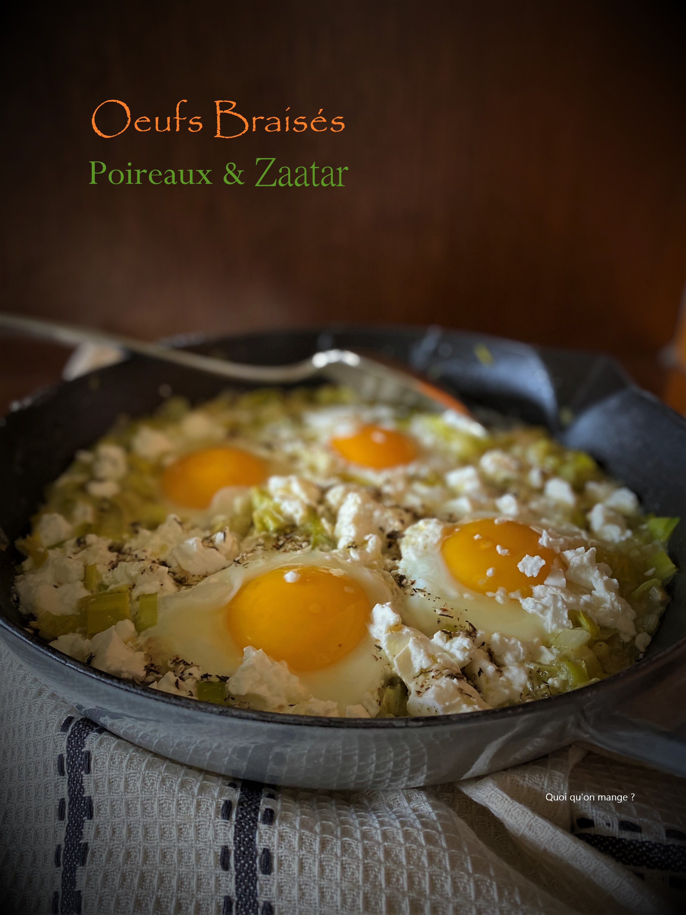 Oeufs braisés aux poireaux et zaatar, d'après une recette de Yotam Ottolenghi