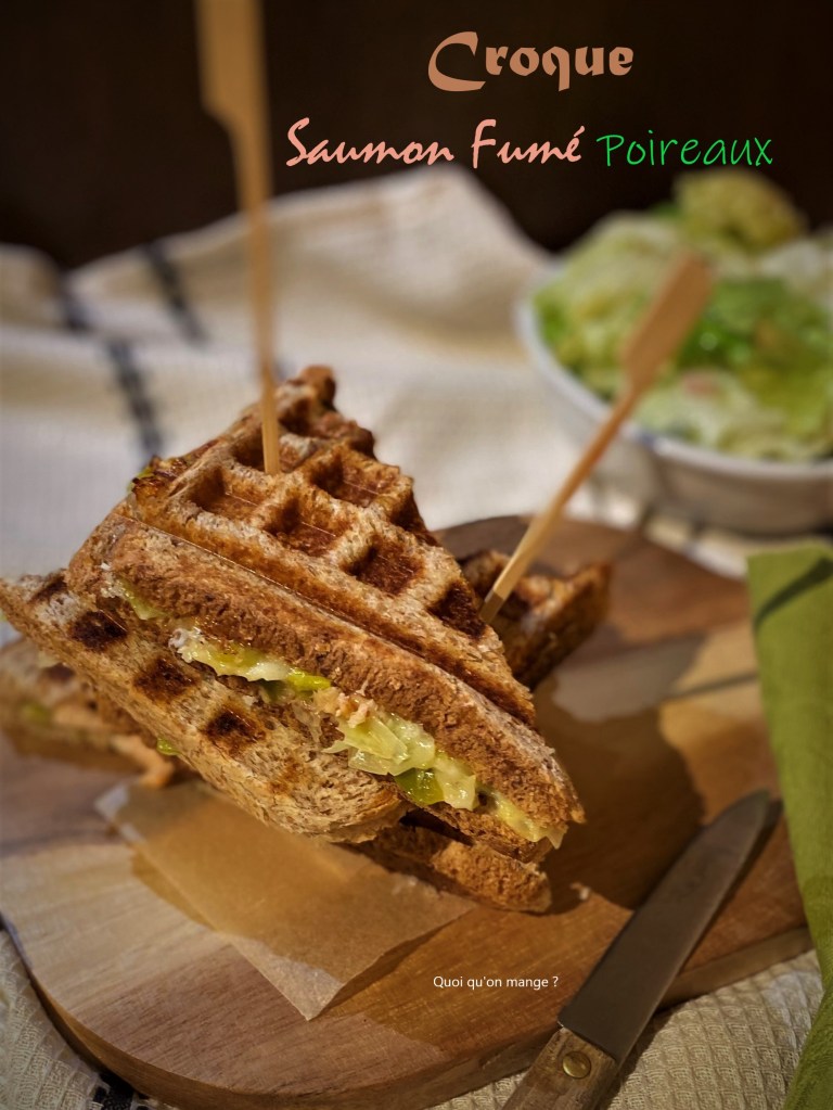 Croque saumon fumé aux poireaux
