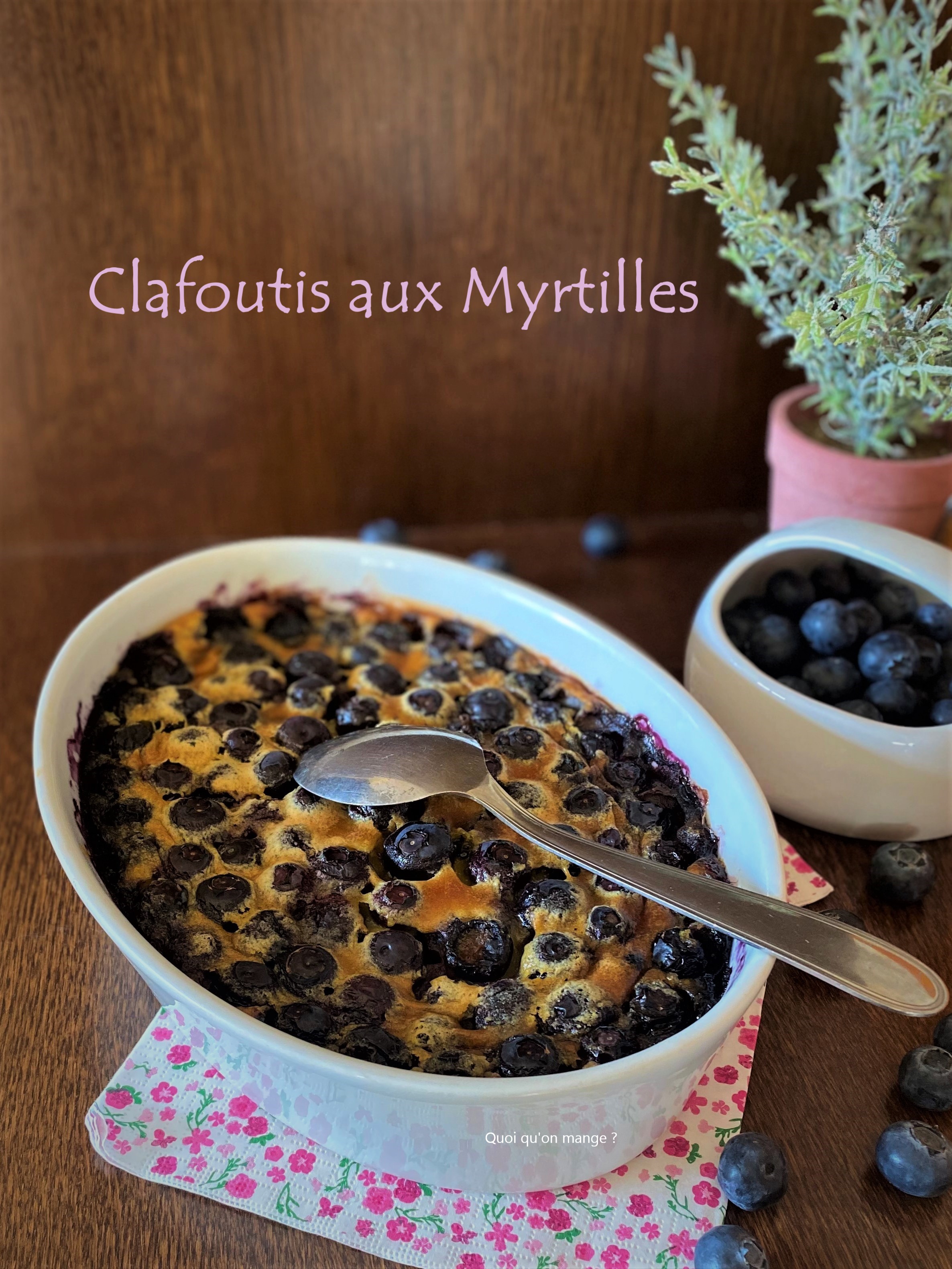 Clafoutis aux myrtilles et à la farine de&nbsp;châtaigne