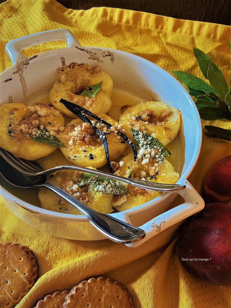 Pêches grillées au brandy & laurier