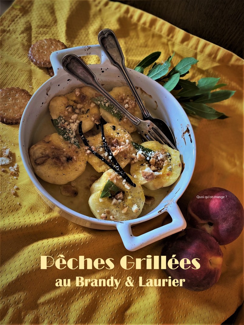 Pêches grillées au brandy & laurier