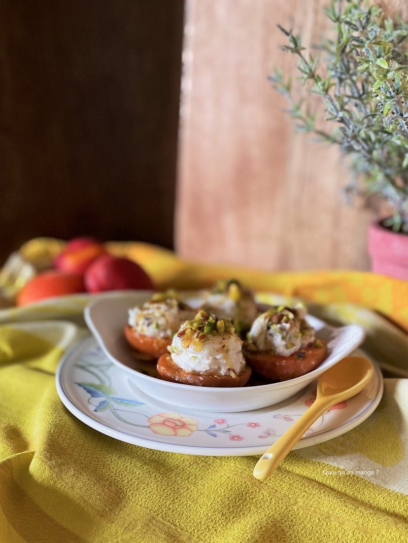 Abricots farcis ricotta & pistaches