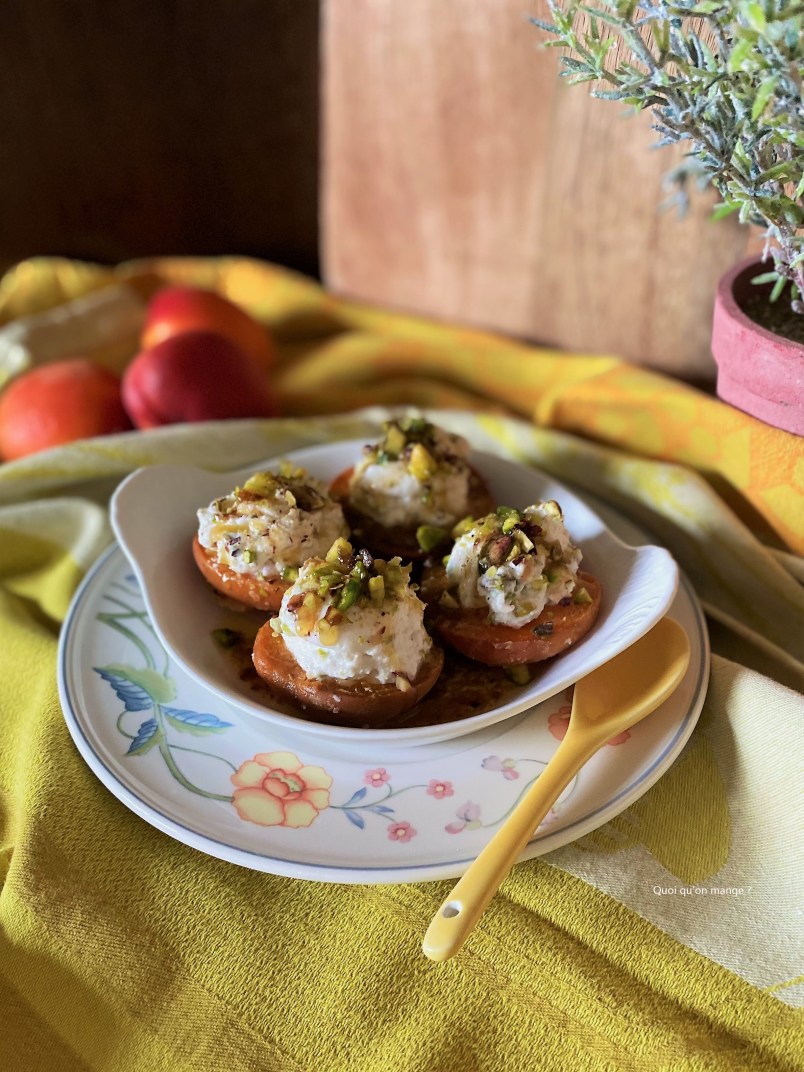 Abricots farcis ricotta & pistaches