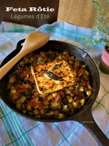 Feta rĂ´tie sur lĂ©gumes d’Ă©tĂ©