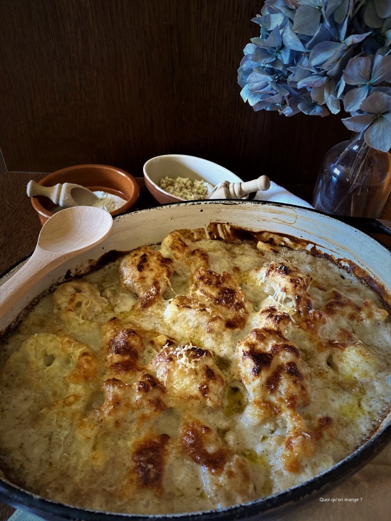 Gratin de chou-fleur, béchamel au sarrasin
