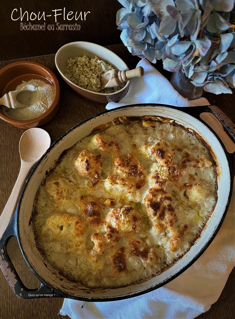 Gratin de chou-fleur, béchamel au sarrasin