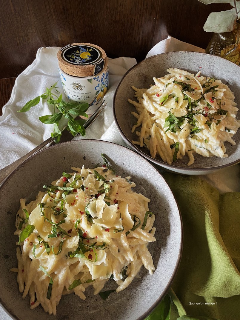 Trofie ricotta, parmesan, citron & basilic