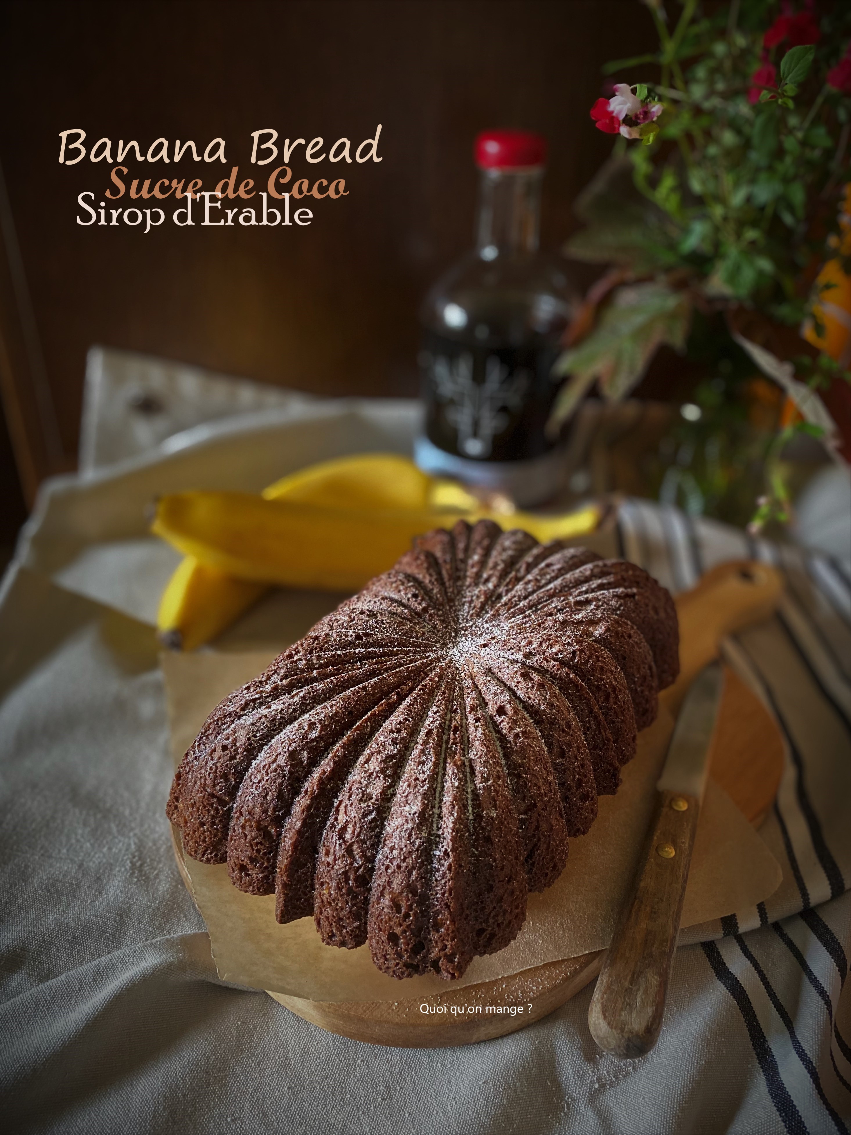 Banana Bread au sucre de coco et sirop d'érable