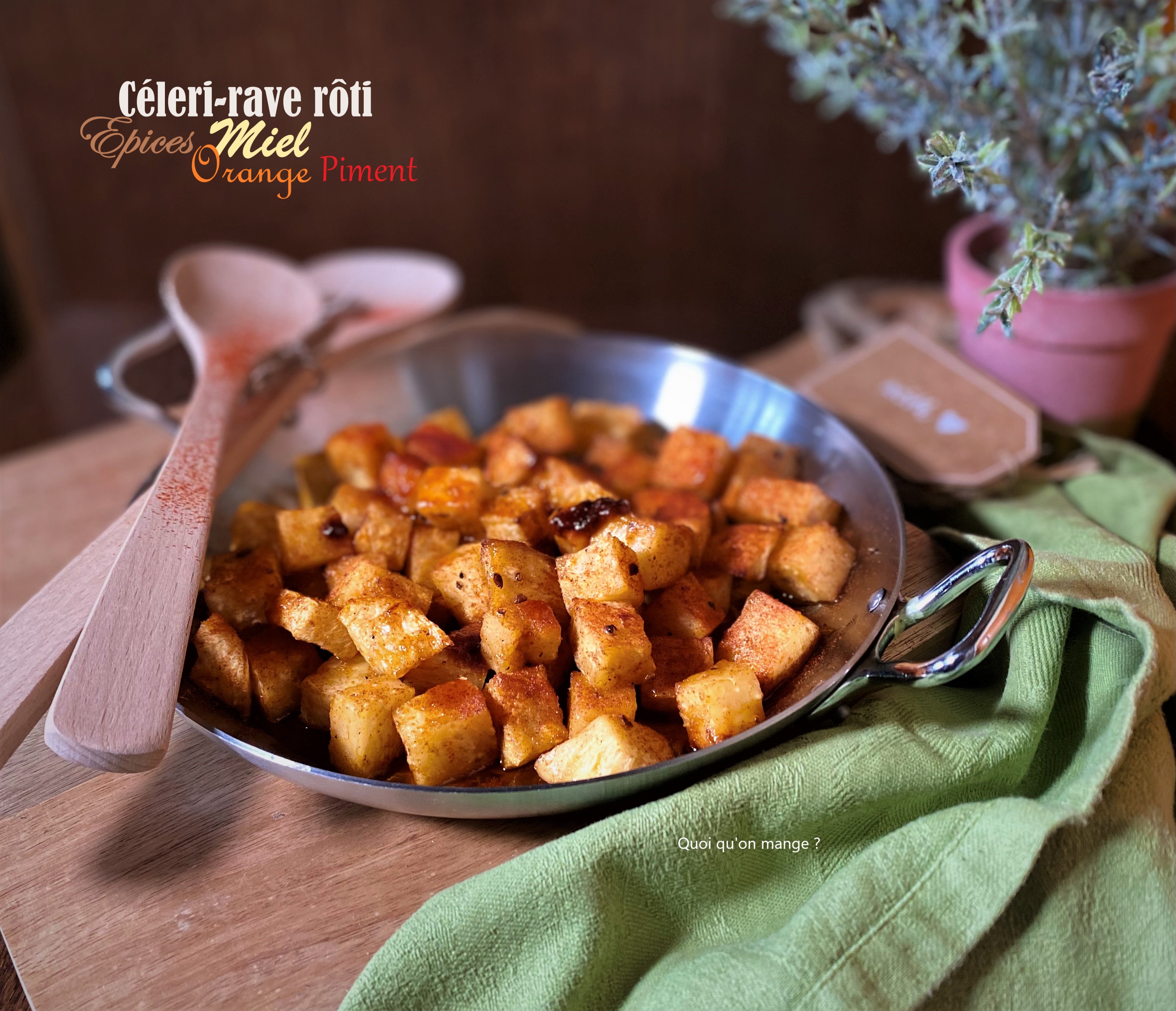 Céleri-rave rôti aux épices, miel, orange et piment de Sabrina&nbsp;Ghayour