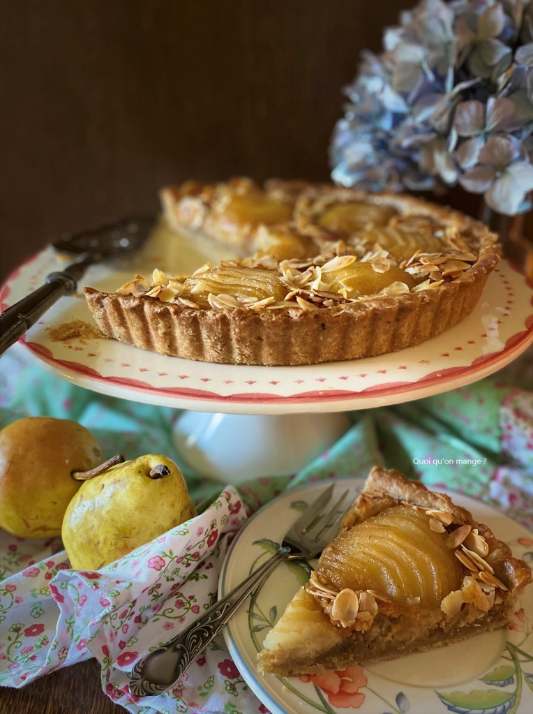 Tarte Bourdaloue, tarte aux poires et crème d'amandes