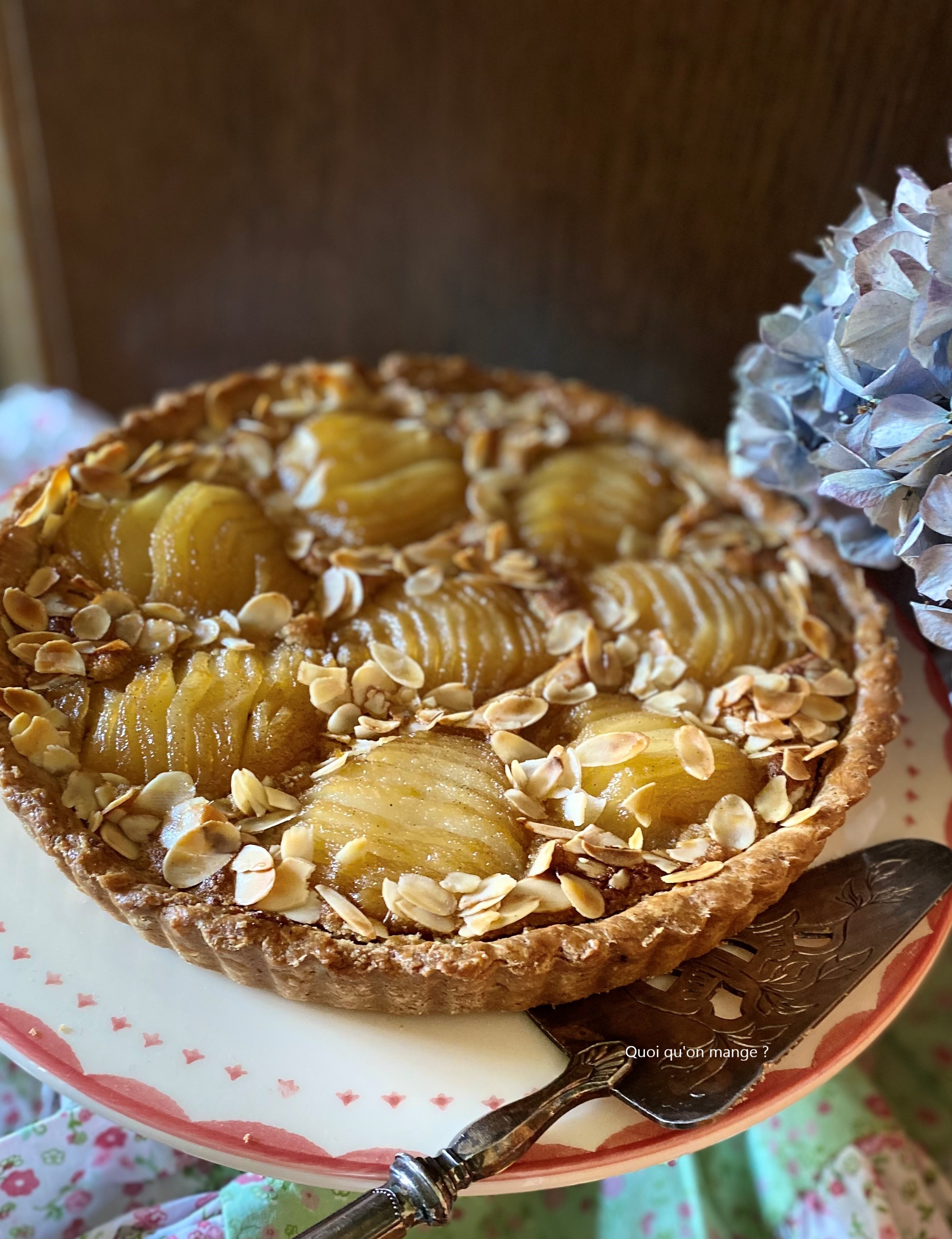 Tarte Bourdaloue, tarte aux poires et crème d'amandes