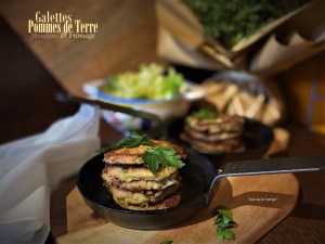 Galettes de pommes de terre au jambon et au&nbsp;fromage