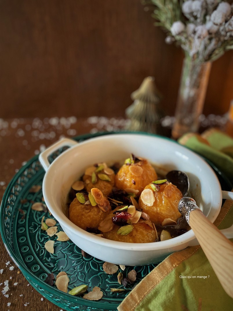 Clémentines caramélisées aux épices et aux fruits secs