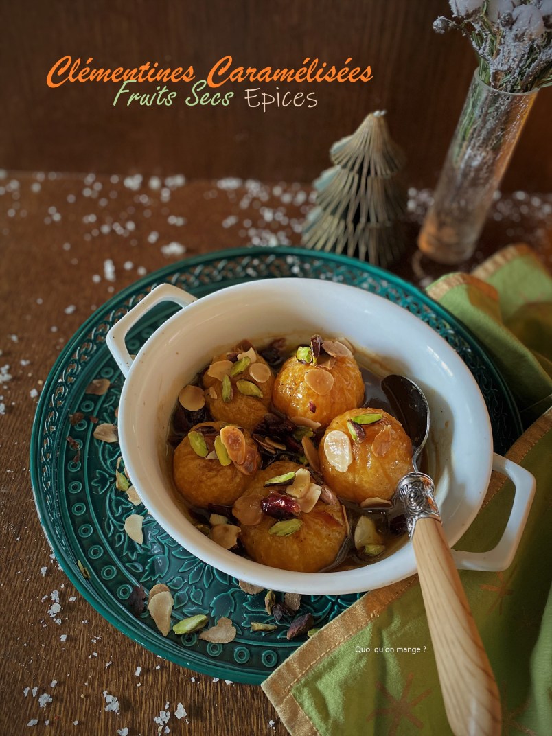 Clémentines caramélisées aux épices et aux fruits secs