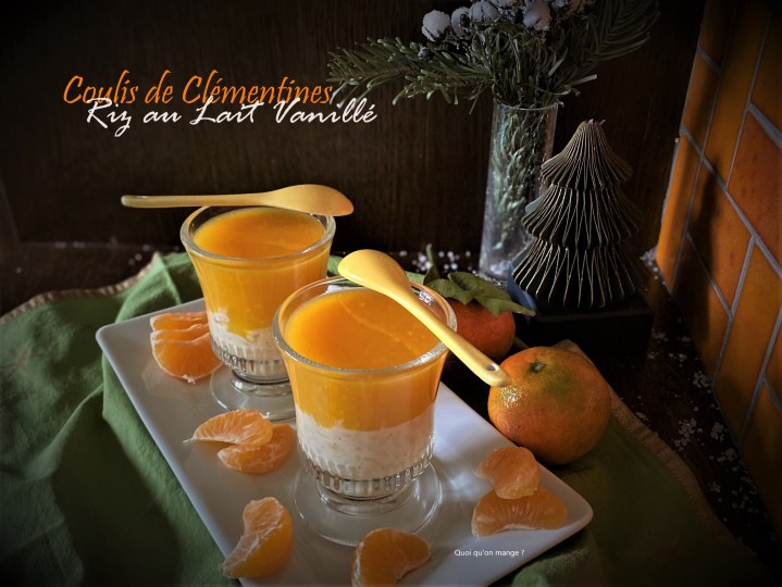 Coulis de clémentines sur lit de riz au lait&nbsp;vanillé