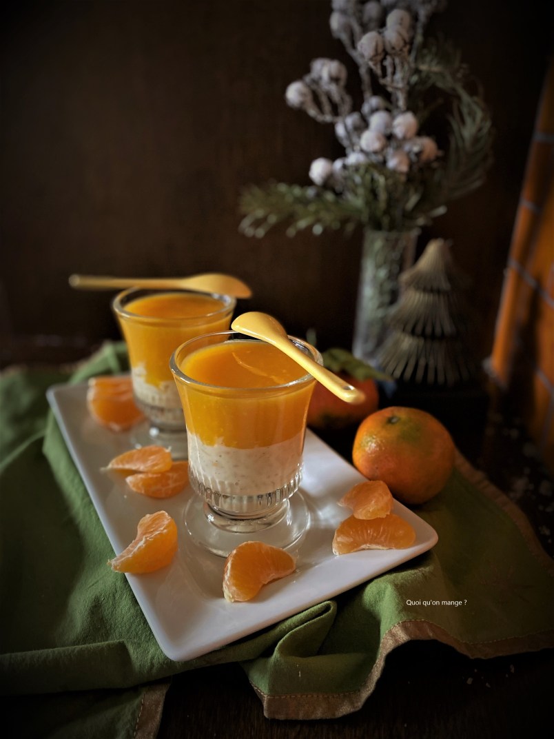 Coulis de clémentines sur riz au lait vanillé