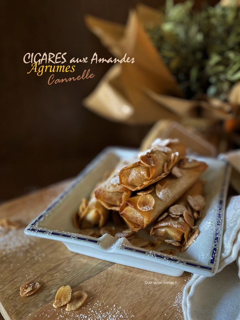 Cigares aux amandes et agrumes à la cannelle