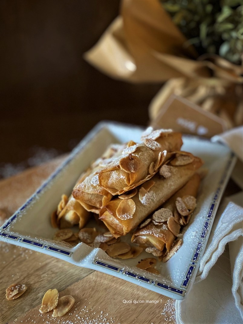 Cigares aux amandes et agrumes à la cannelle