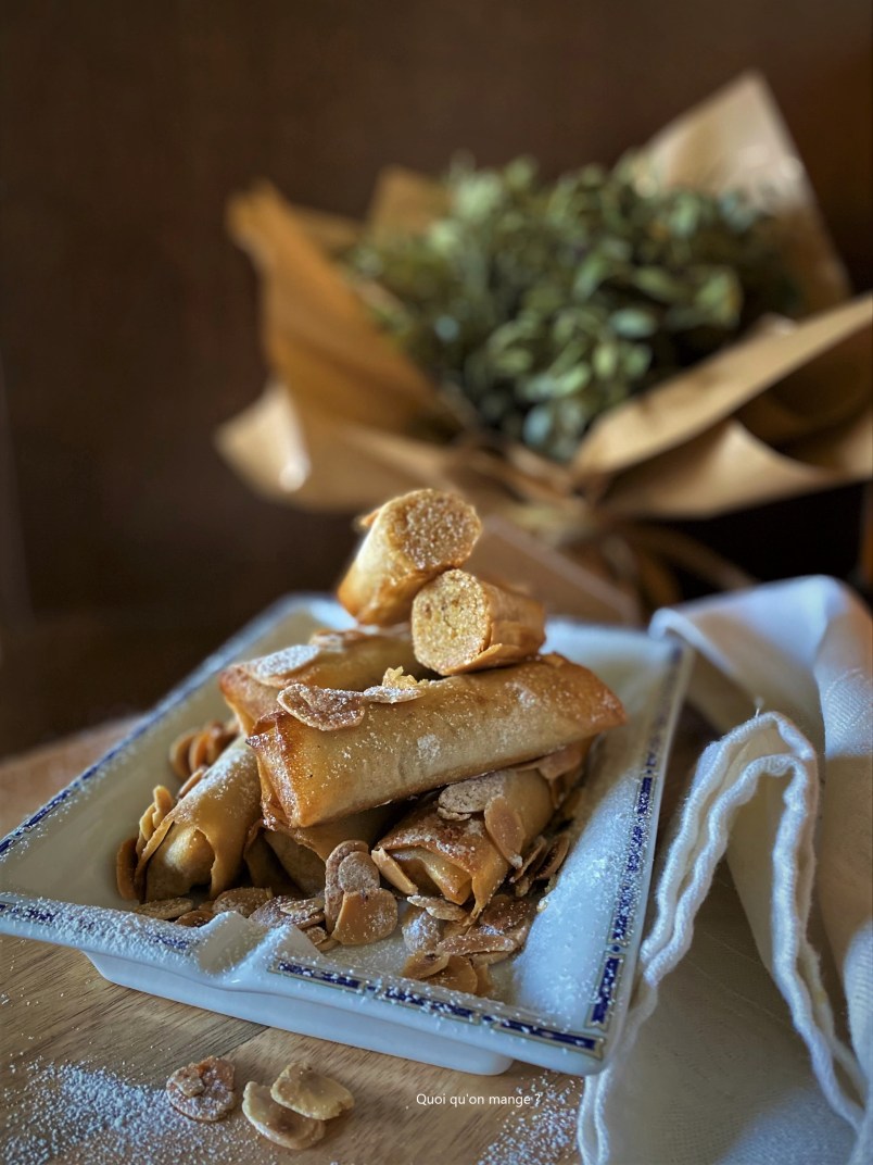 Cigares aux amandes et agrumes à la cannelle