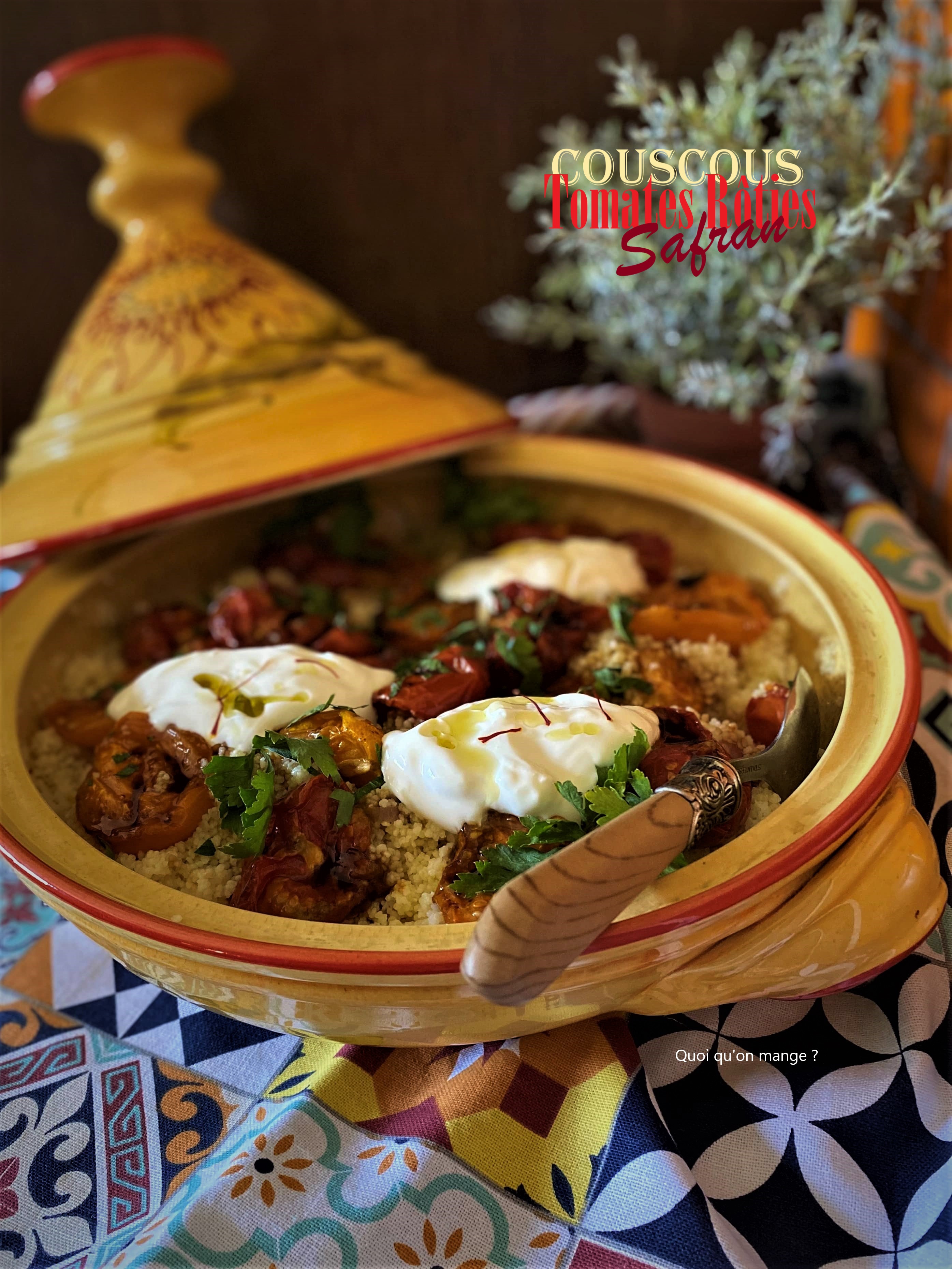 Couscous au tomates rôties au four